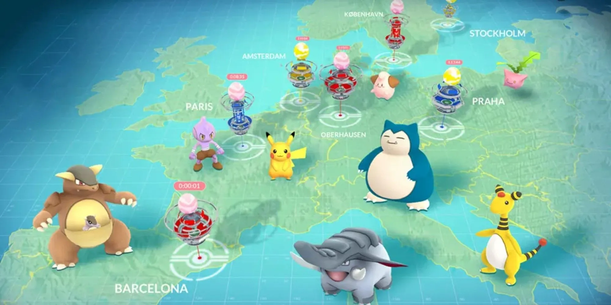 Bản đồ Pokémon khu vực của Niantic thể hiện các Pokémon đặc trưng từ nhiều vùng khác nhau trong Pokémon Go