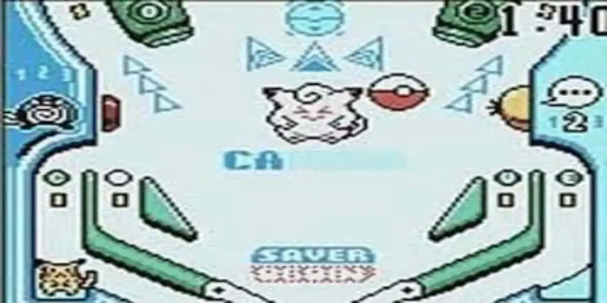 Bàn pinball chủ đề Pokémon trong game Pokémon Pinball trên GBC