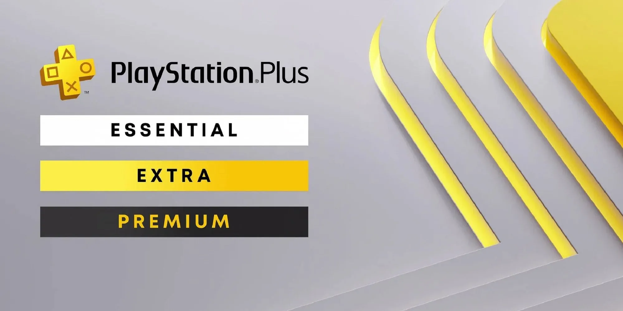 Các gói PlayStation Plus Essential, Extra và Deluxe hiển thị cạnh nhau