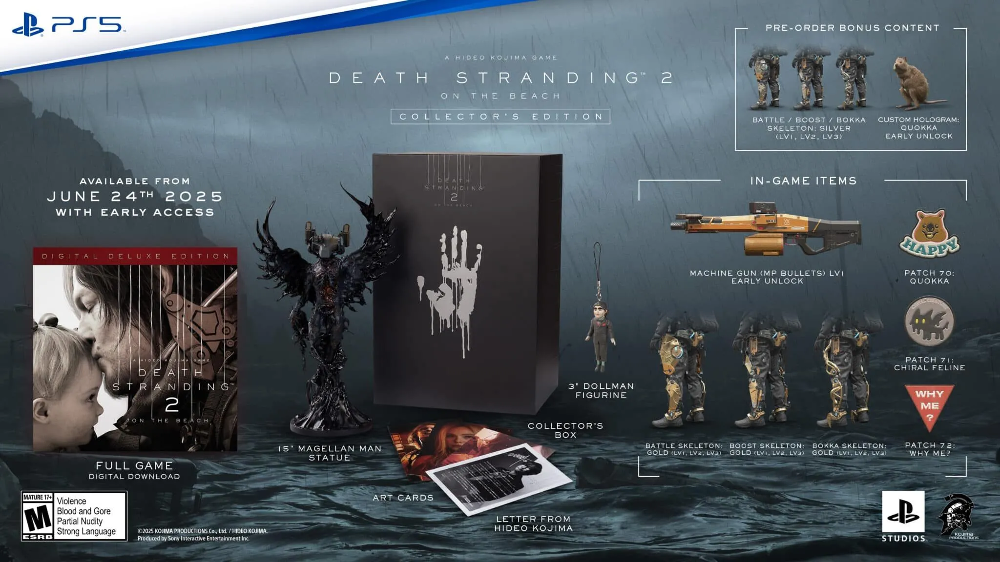 Các vật phẩm đi kèm trong phiên bản Collector's Edition của Death Stranding 2 On the Beach
