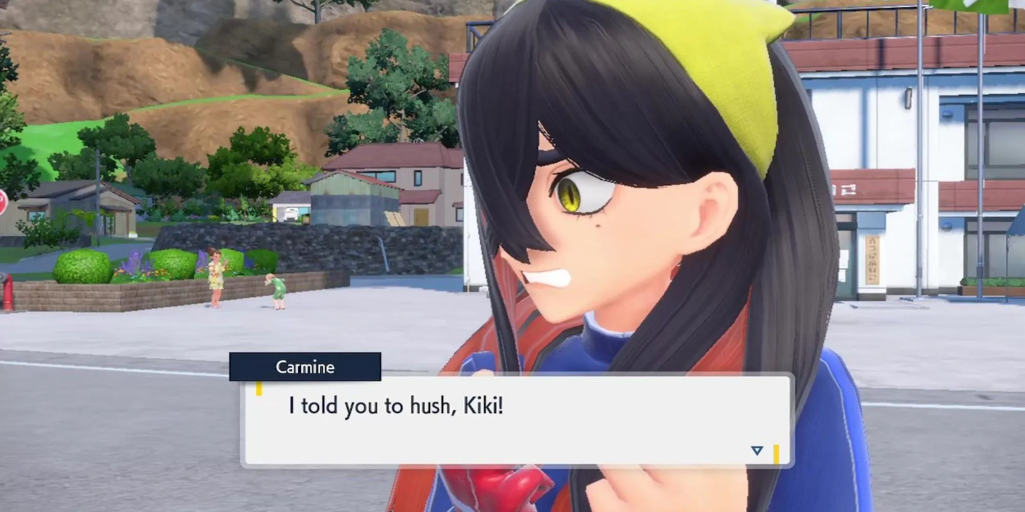 Carmine nói chuyện với Kieran trong DLC Pokemon Scarlet and Violet The Teal Mask