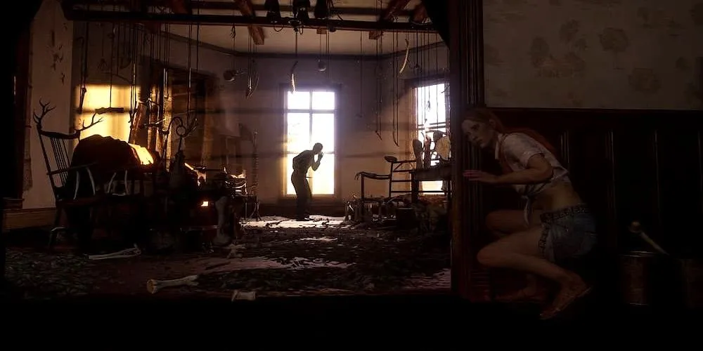 Cô gái trốn kẻ sát nhân trong game The Texas Chain Saw Massacre