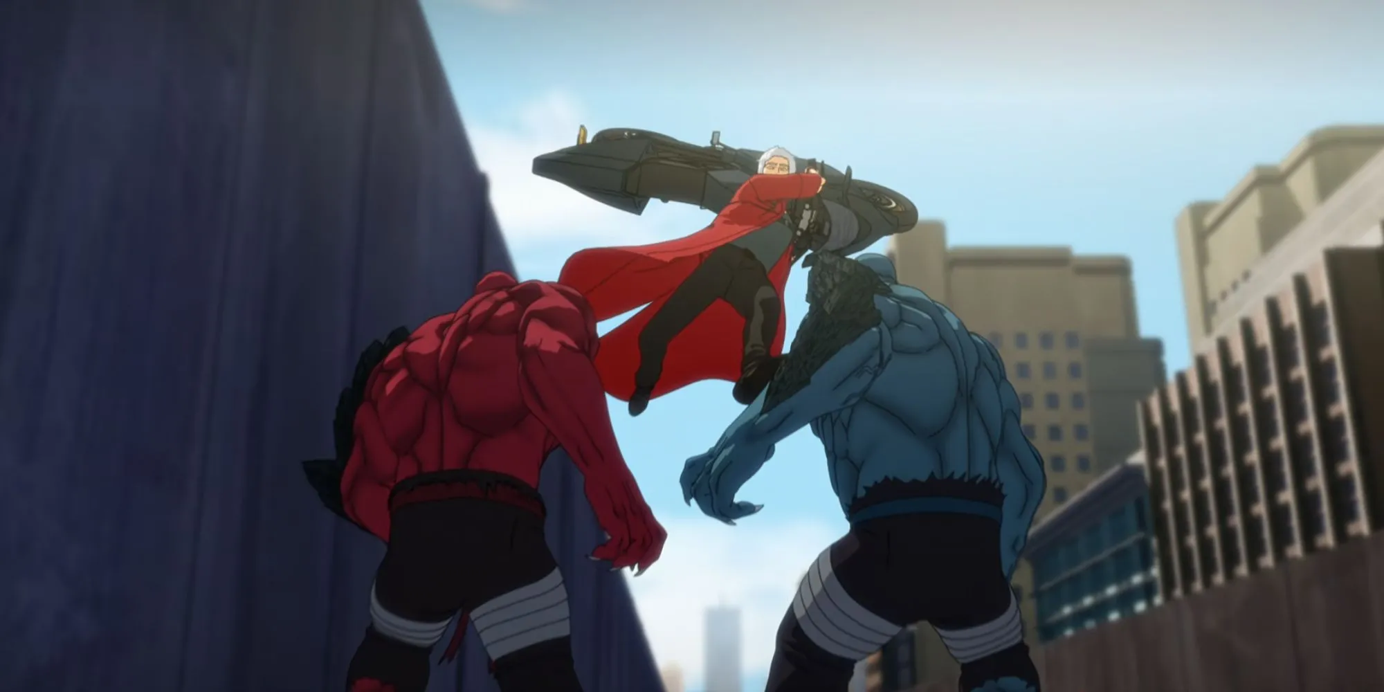 Dante trong Devil May Cry Netflix dùng xe máy tấn công Agni và Rudra trên đường cao tốc