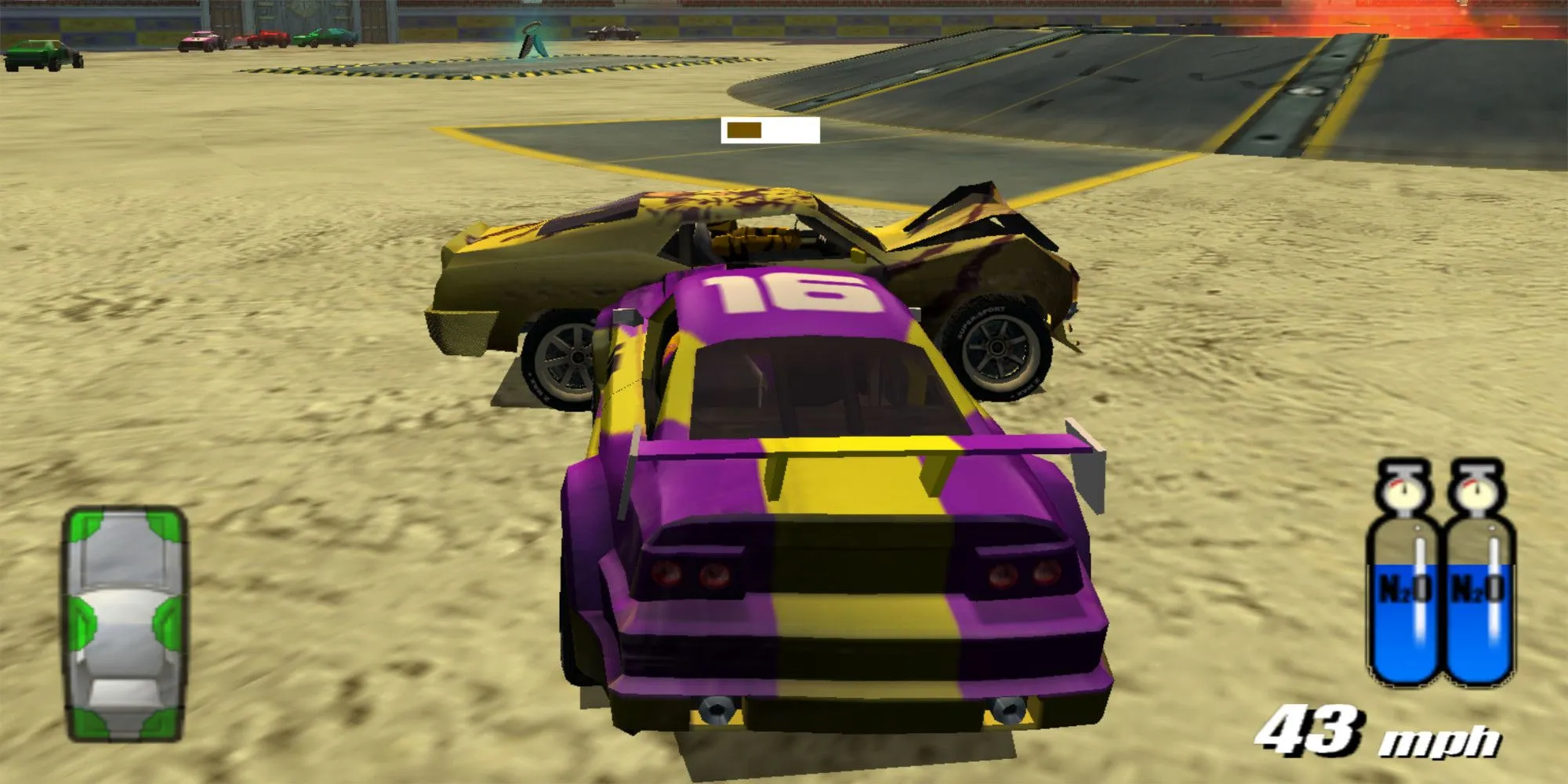 Đấu trường Colosseum rực lửa trong game Destruction Derby Arenas
