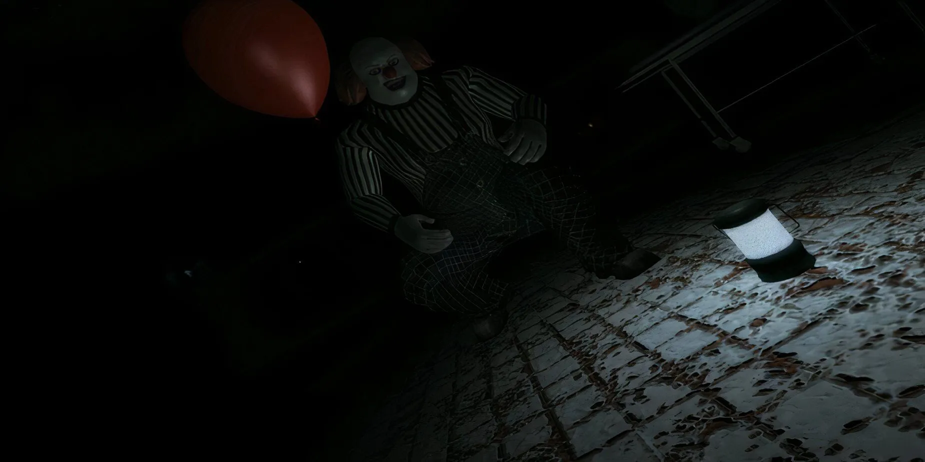 Gameplay Fear Of Clowns với chú hề cầm bóng bay đỏ