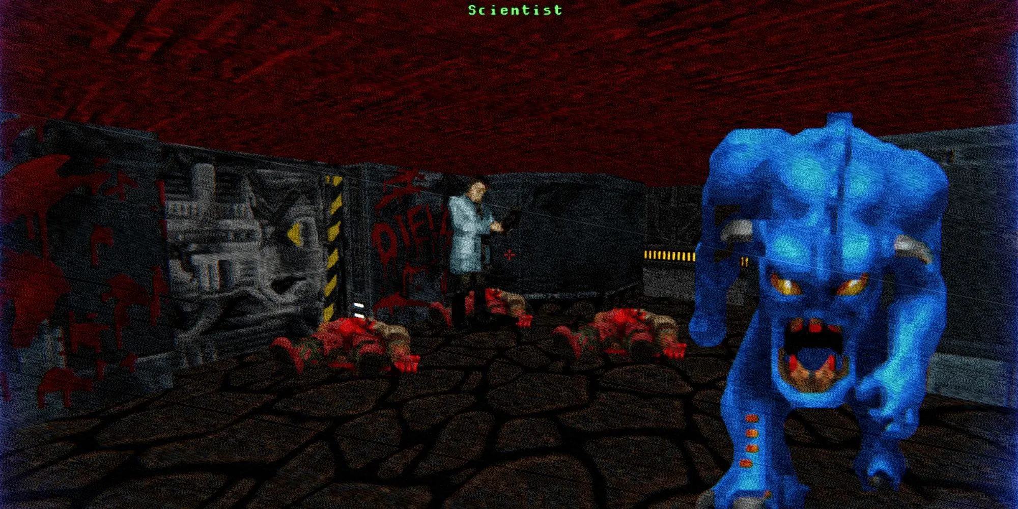Giao diện game Doom RPG trên điện thoại di động cổ điển với đồ họa pixel