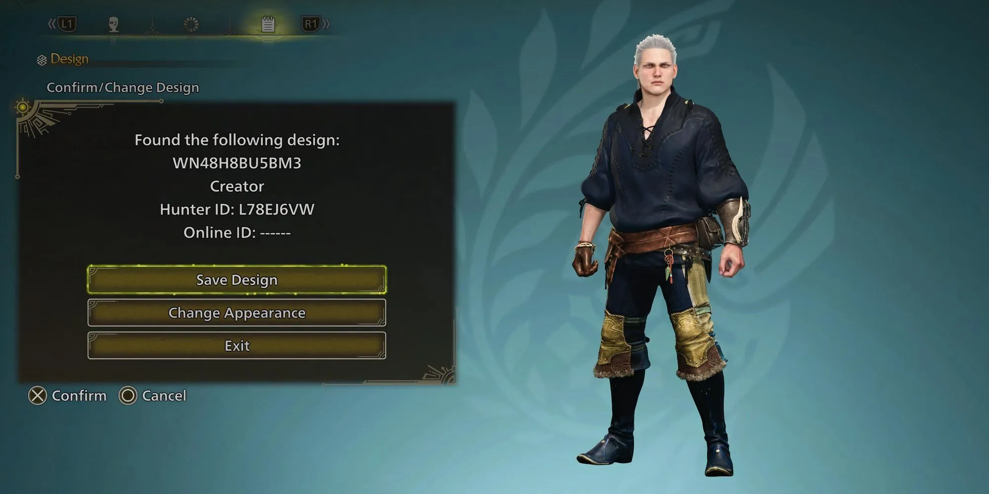 Giao diện tạo và chỉnh sửa ngoại hình nhân vật thợ săn trong Monster Hunter Wilds