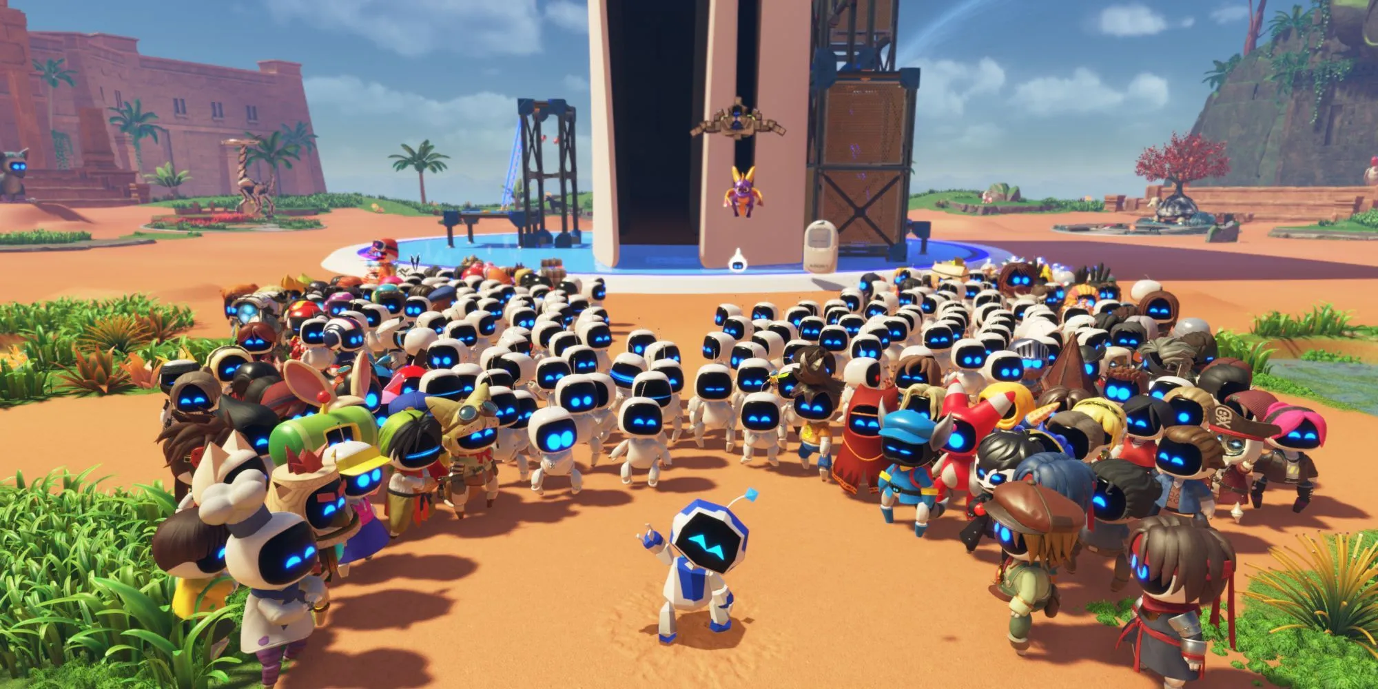 Hình ảnh Astro Bot cùng các bot được giải cứu, minh chứng cho sự thành công của game