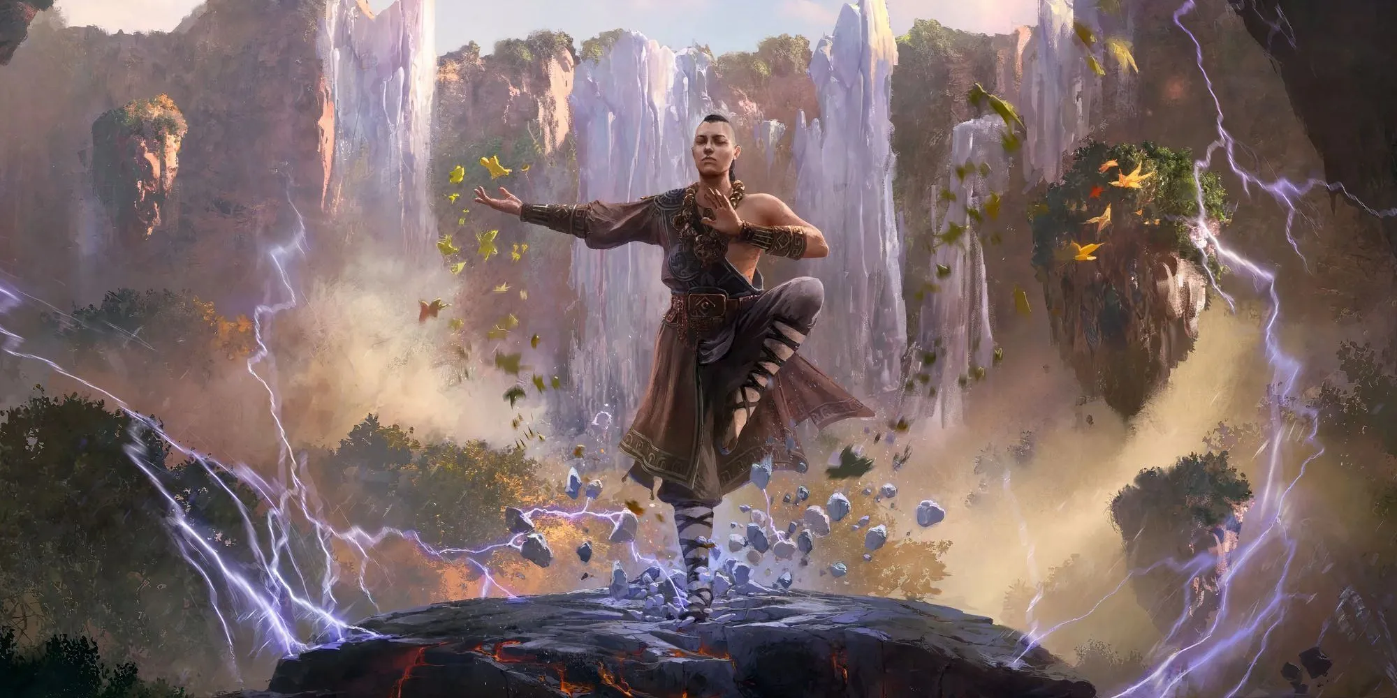 Hình ảnh Invoker Monk trong Path of Exile II sử dụng sức mạnh băng giá