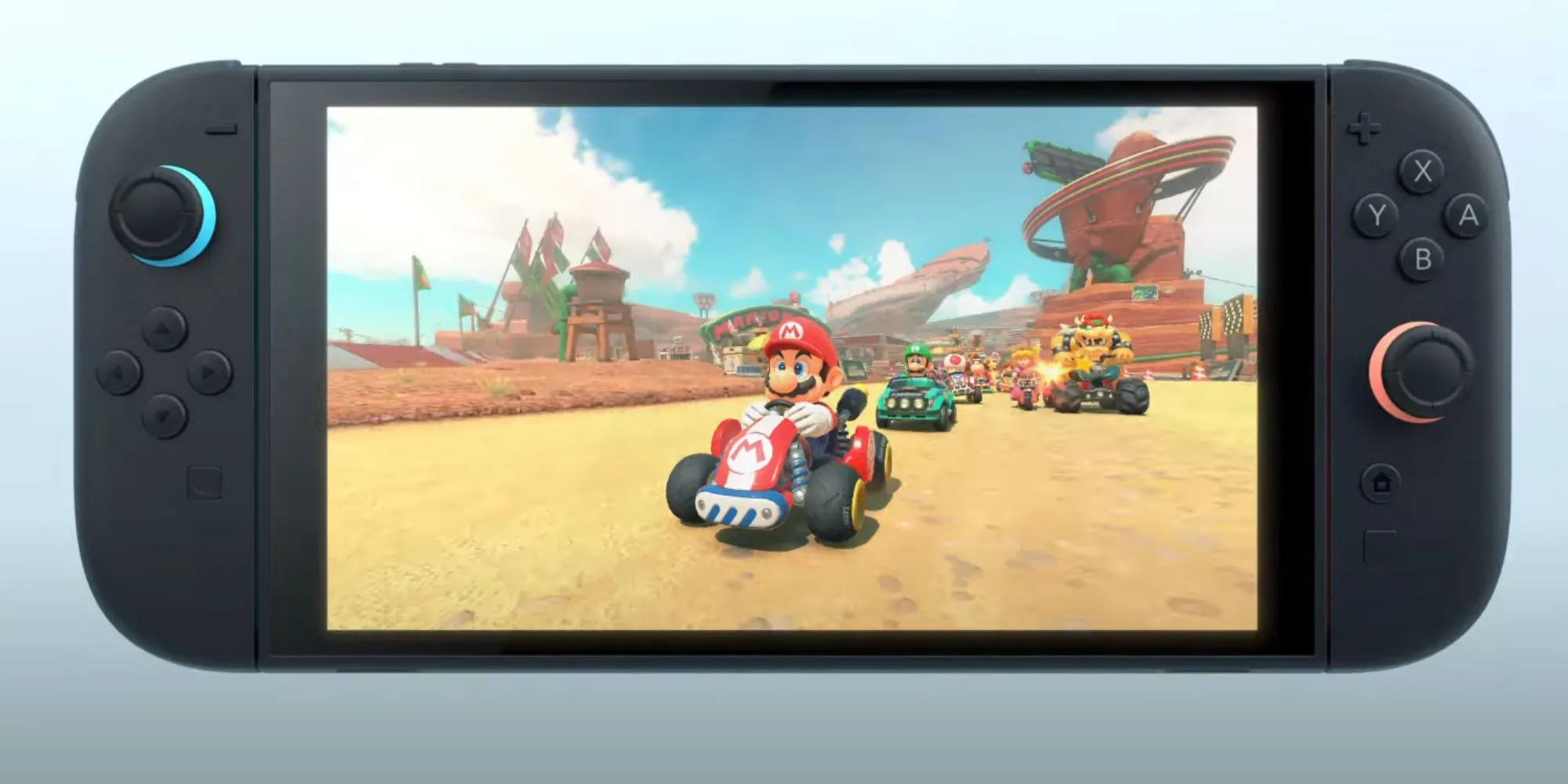 Hình ảnh Mario Kart trên Nintendo Switch 2 minh họa cho khả năng tương thích game