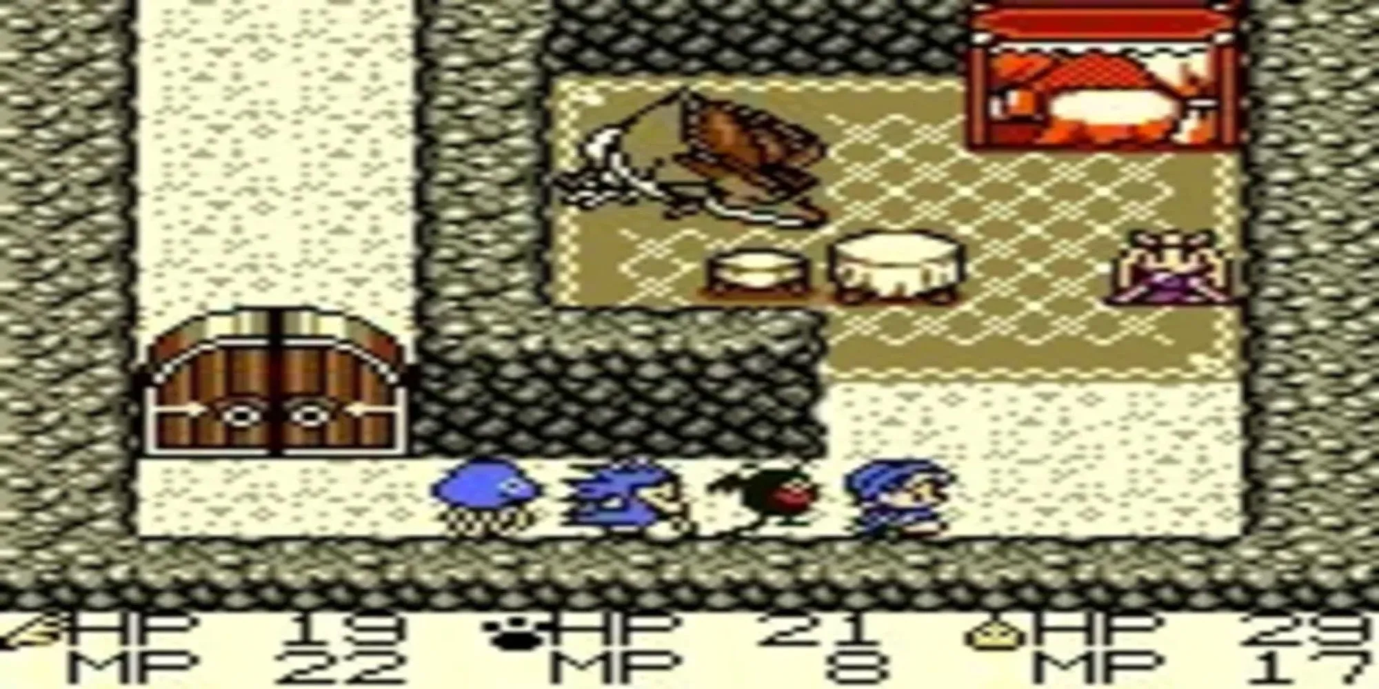 Hình ảnh nhân vật chính và quái vật trong Dragon Warrior Monsters trên GBC