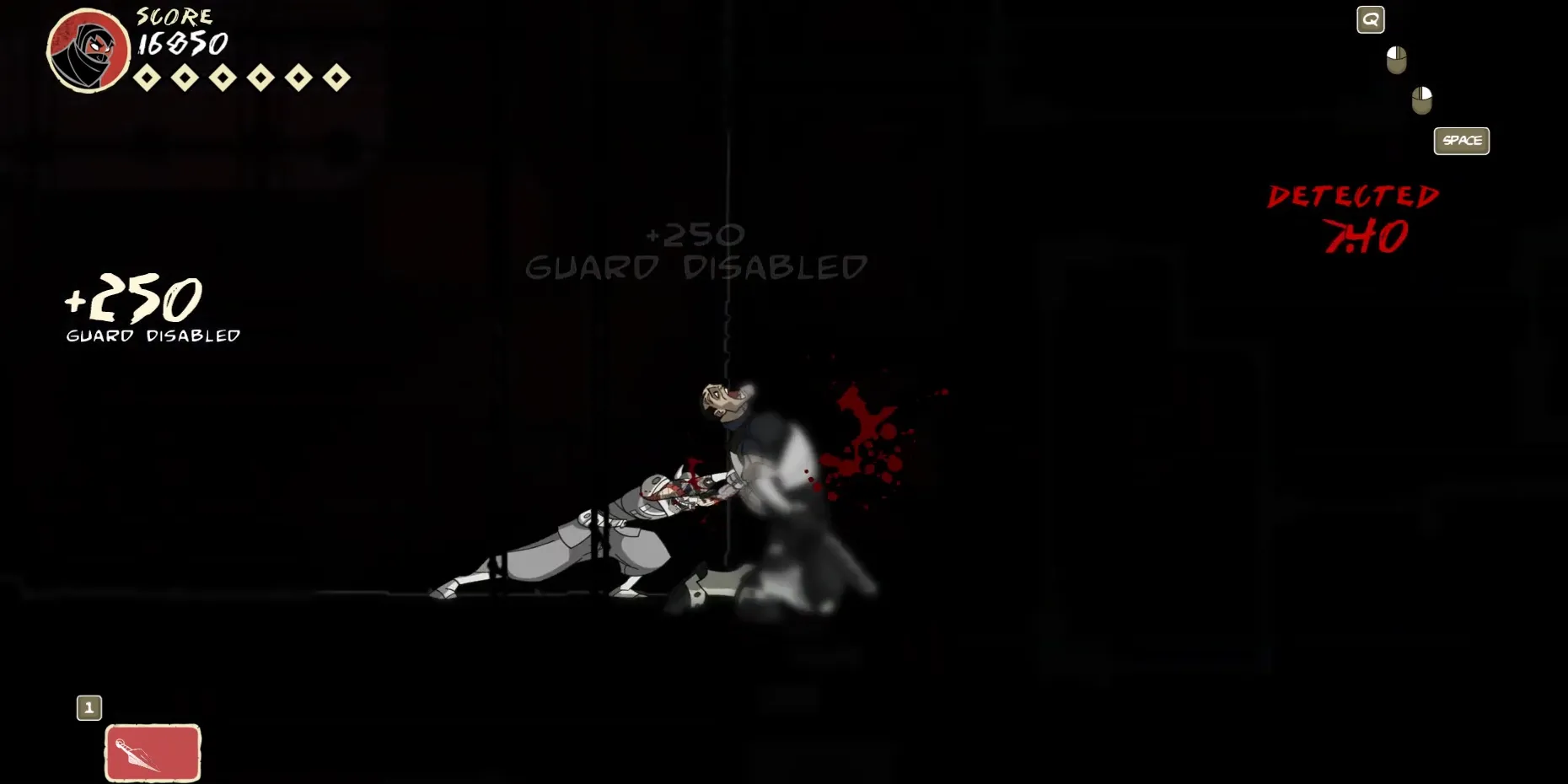 Kelly, một ninja đối thủ với công nghệ hiện đại, trong Mark of the Ninja
