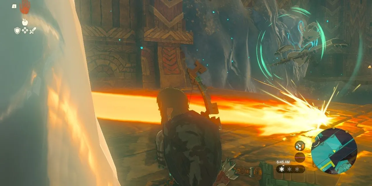 Link chiến đấu cùng Tulin trong The Legend of Zelda: Tears of the Kingdom, thể hiện cơ chế đồng đội và kỹ năng chiến đấu đa dạng.
