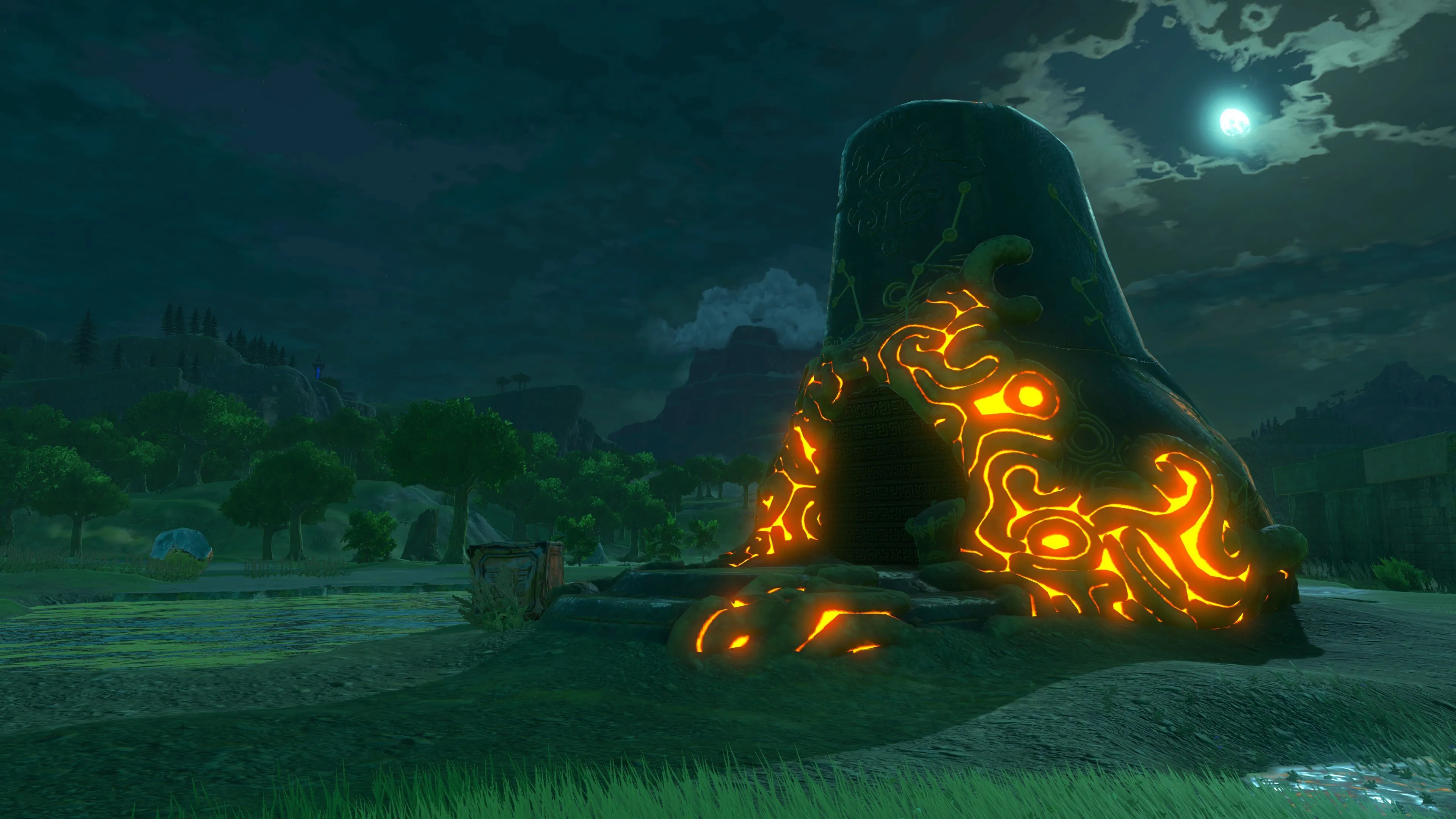 Link nhìn ra khung cảnh rộng lớn của Hyrule trong The Legend of Zelda: Breath of the Wild, một thế giới mở đầy bí ẩn và thử thách.