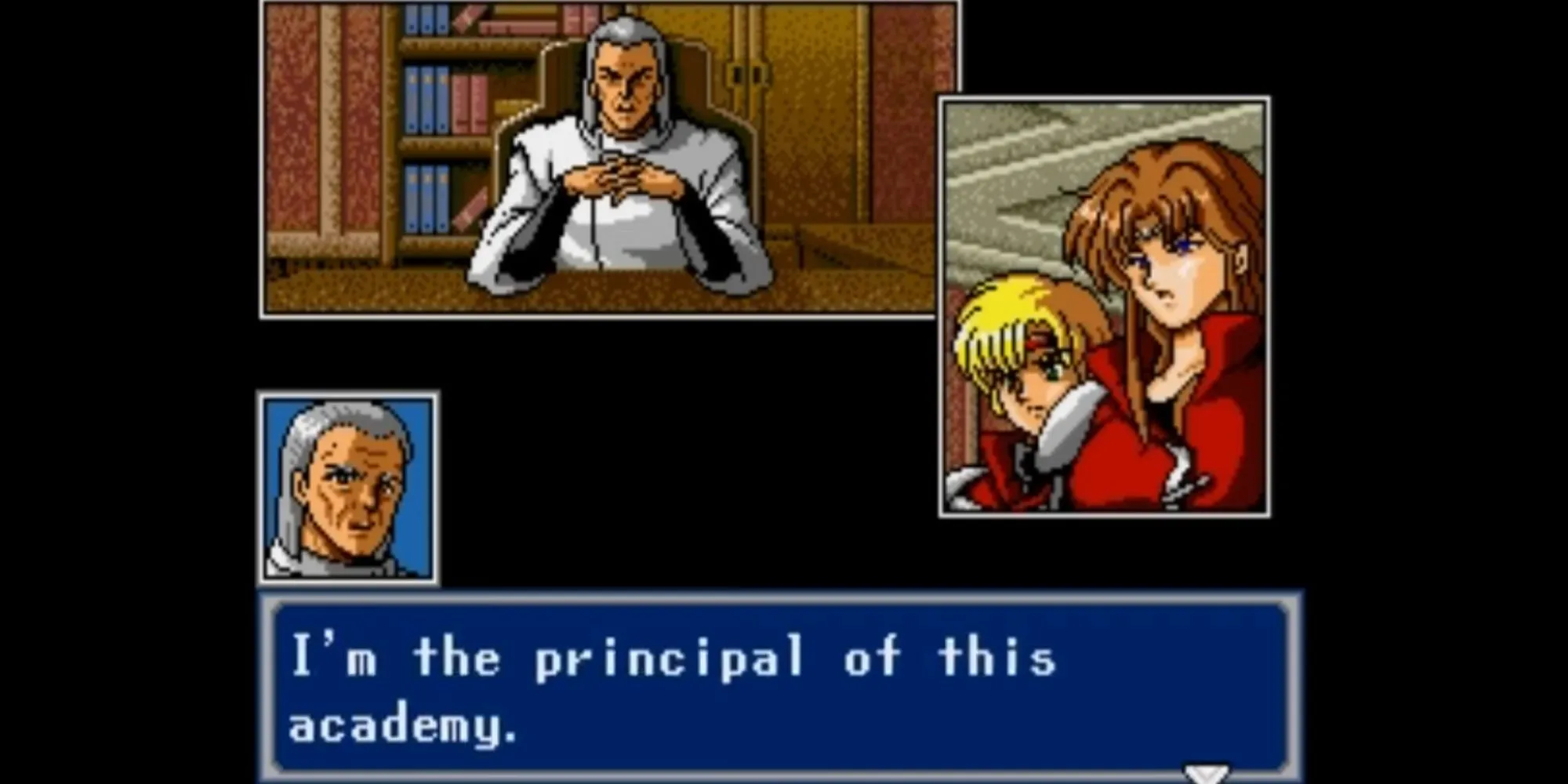 Một cảnh cắt cảnh anime trong Phantasy Star 4