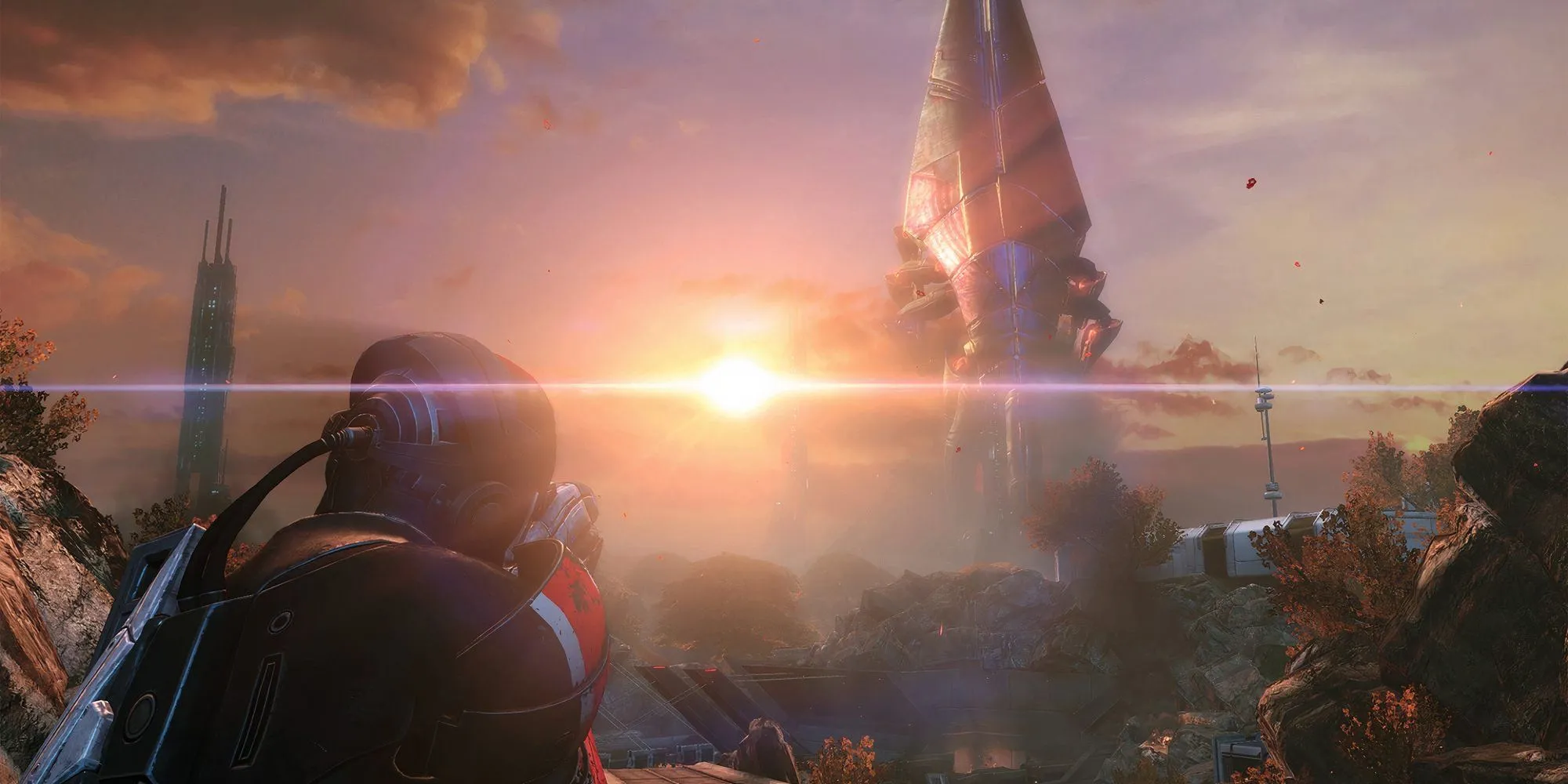 Nhân vật chính ngắm bắn trong Mass Effect Legendary Edition bản làm lại