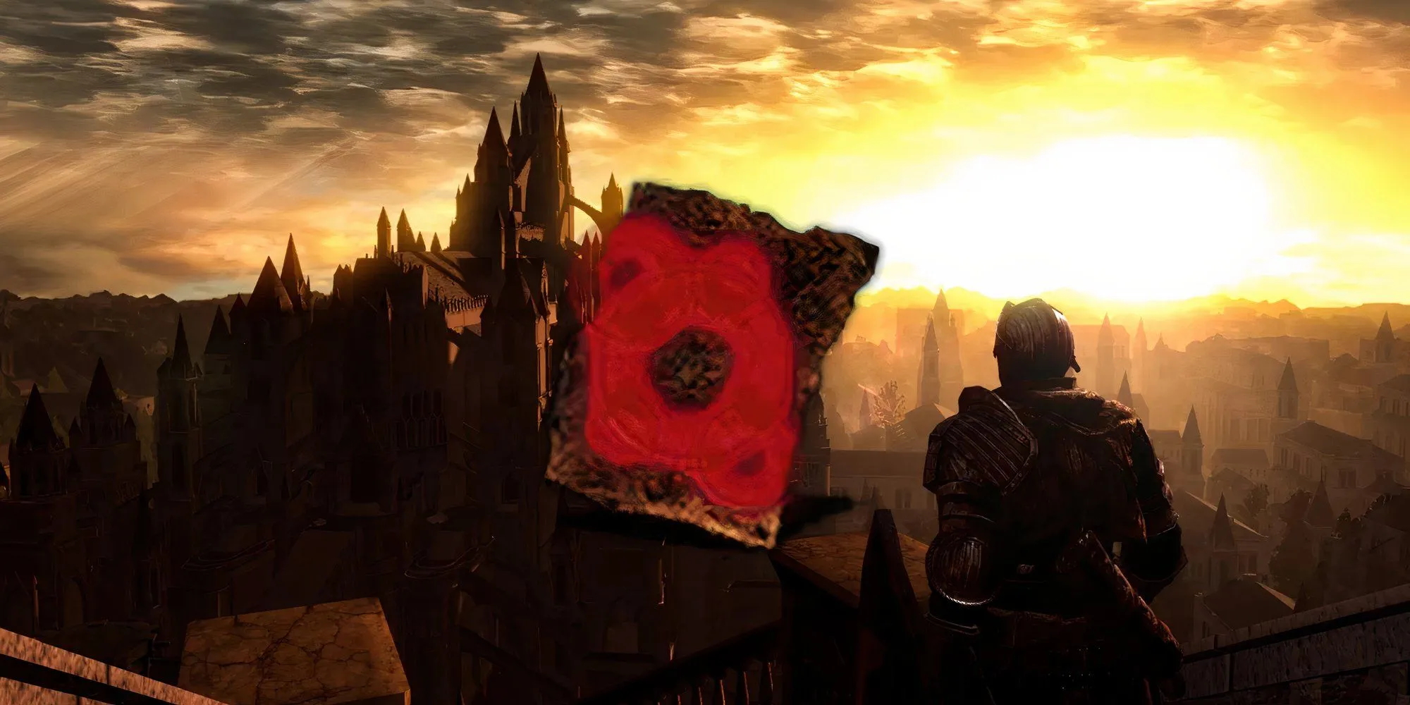Nhân vật Dark Souls 1 được bao bọc bởi hào quang đỏ của Power Within