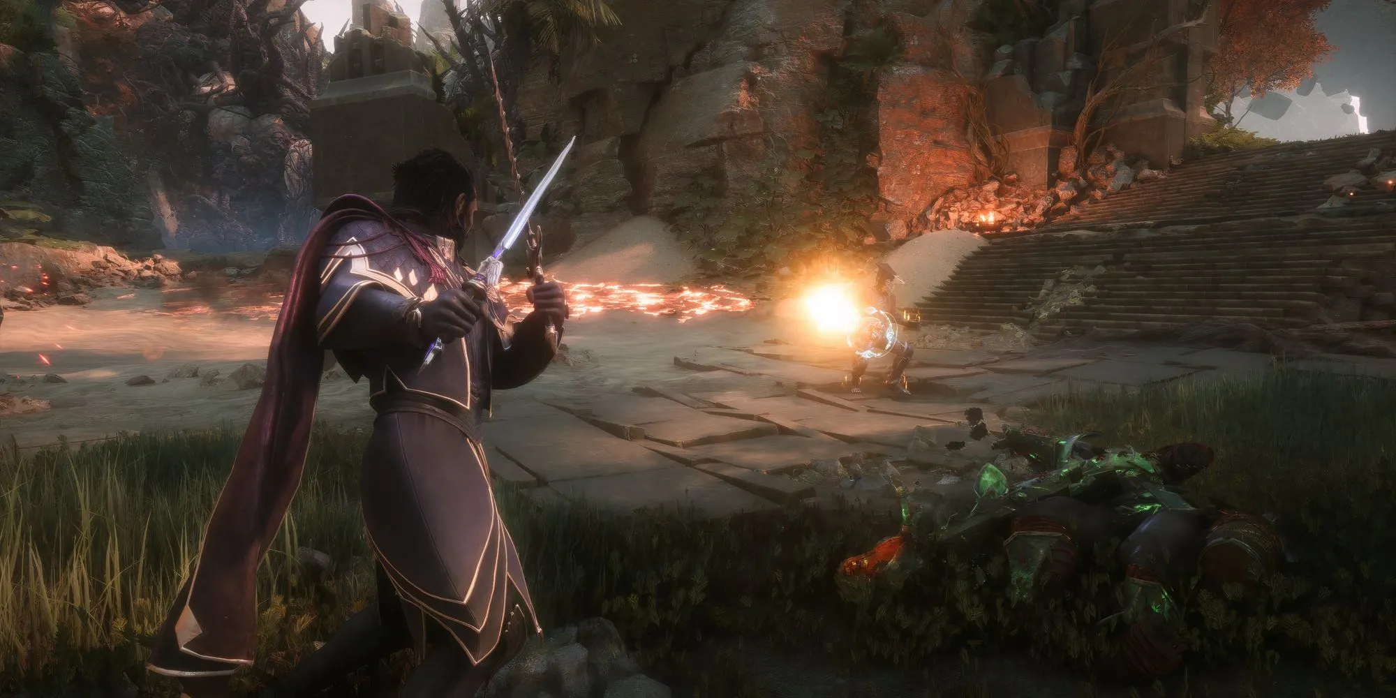 Nhân vật Lucanis trong một pha chiến đấu gay cấn của Dragon Age: The Veilguard