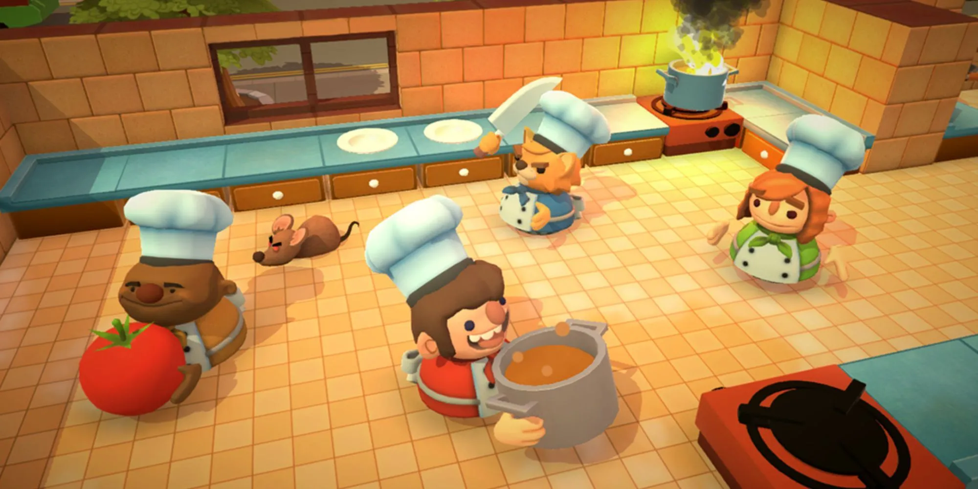 Overcooked 2 thể hiện lối chơi co-op hỗn loạn trong bếp