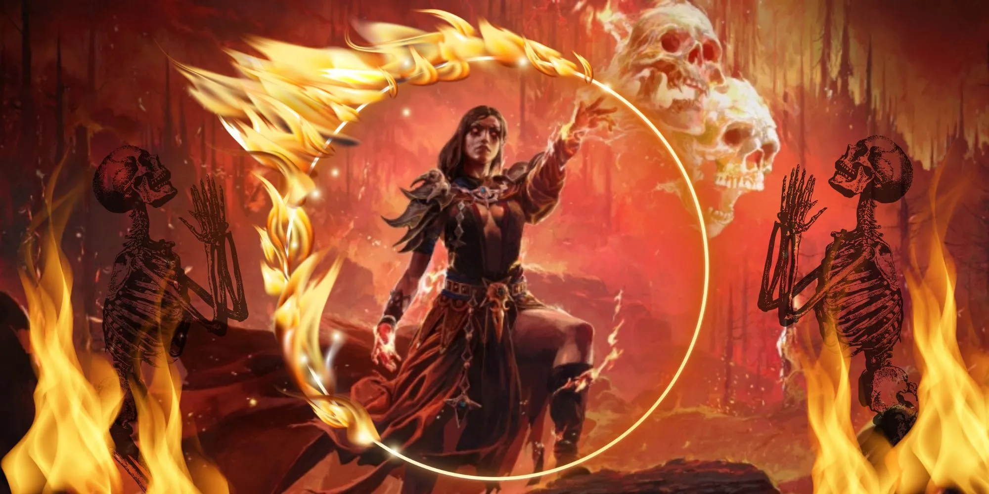 Phù thủy Witch trong Path of Exile 2 với build tập trung vào lửa