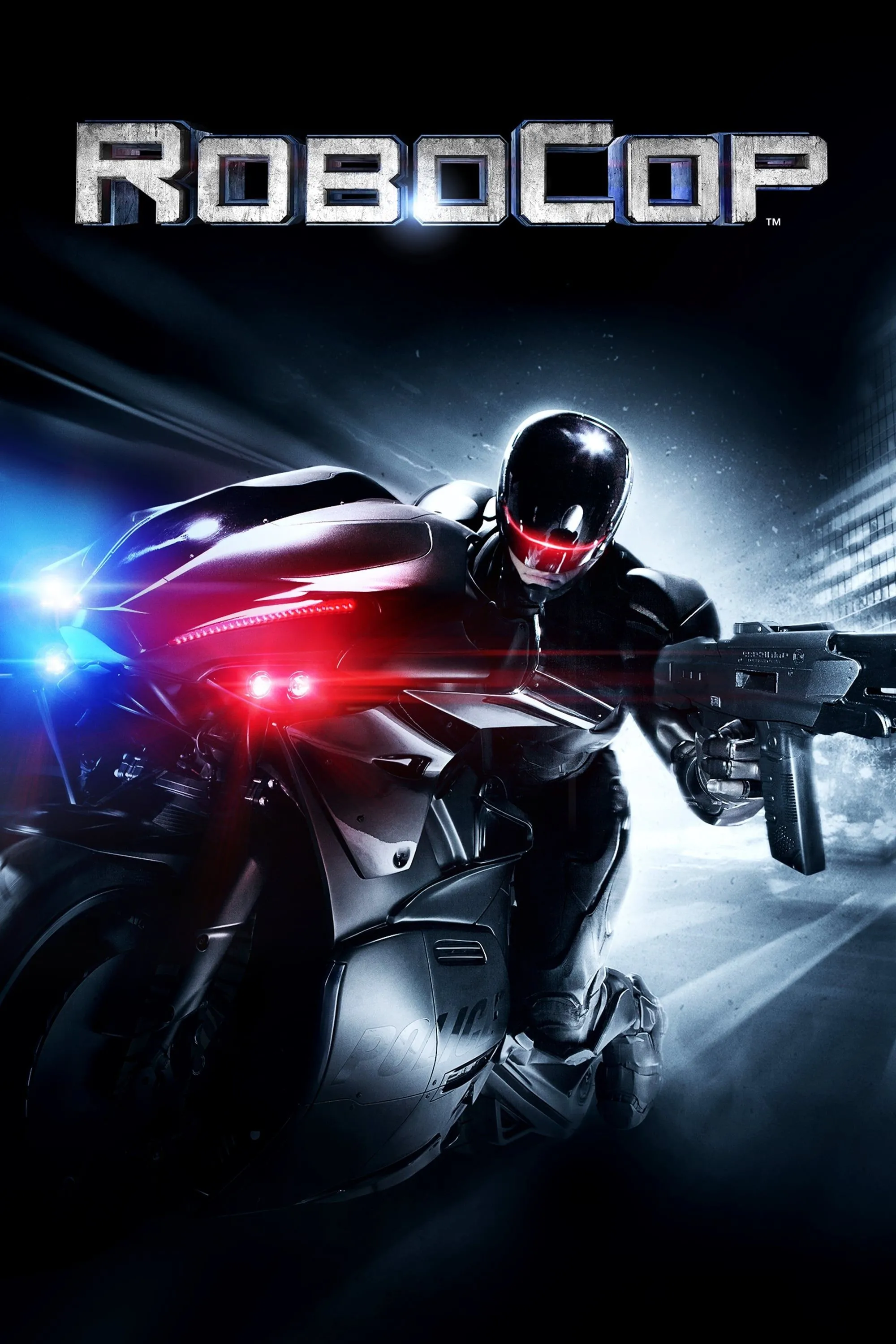 Poster phim RoboCop 2014 thể hiện hình ảnh người máy cảnh sát