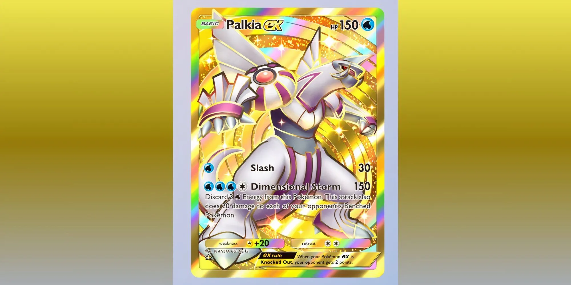 Thẻ bài Palkia EX trong Pokemon TCG Pocket với đòn tấn công Dimensional Storm