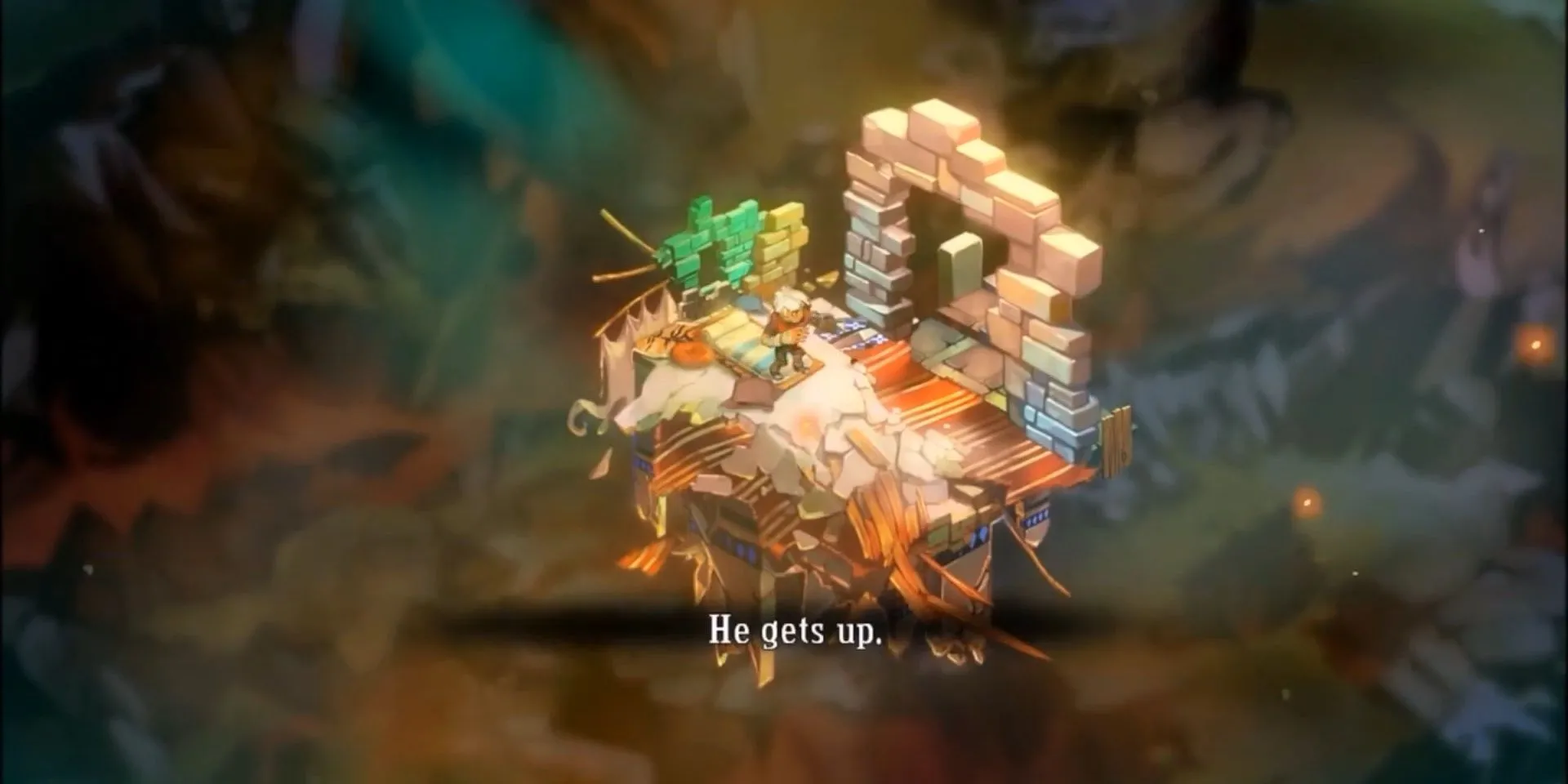 The Kid tỉnh dậy trong thế giới đổ nát của Bastion