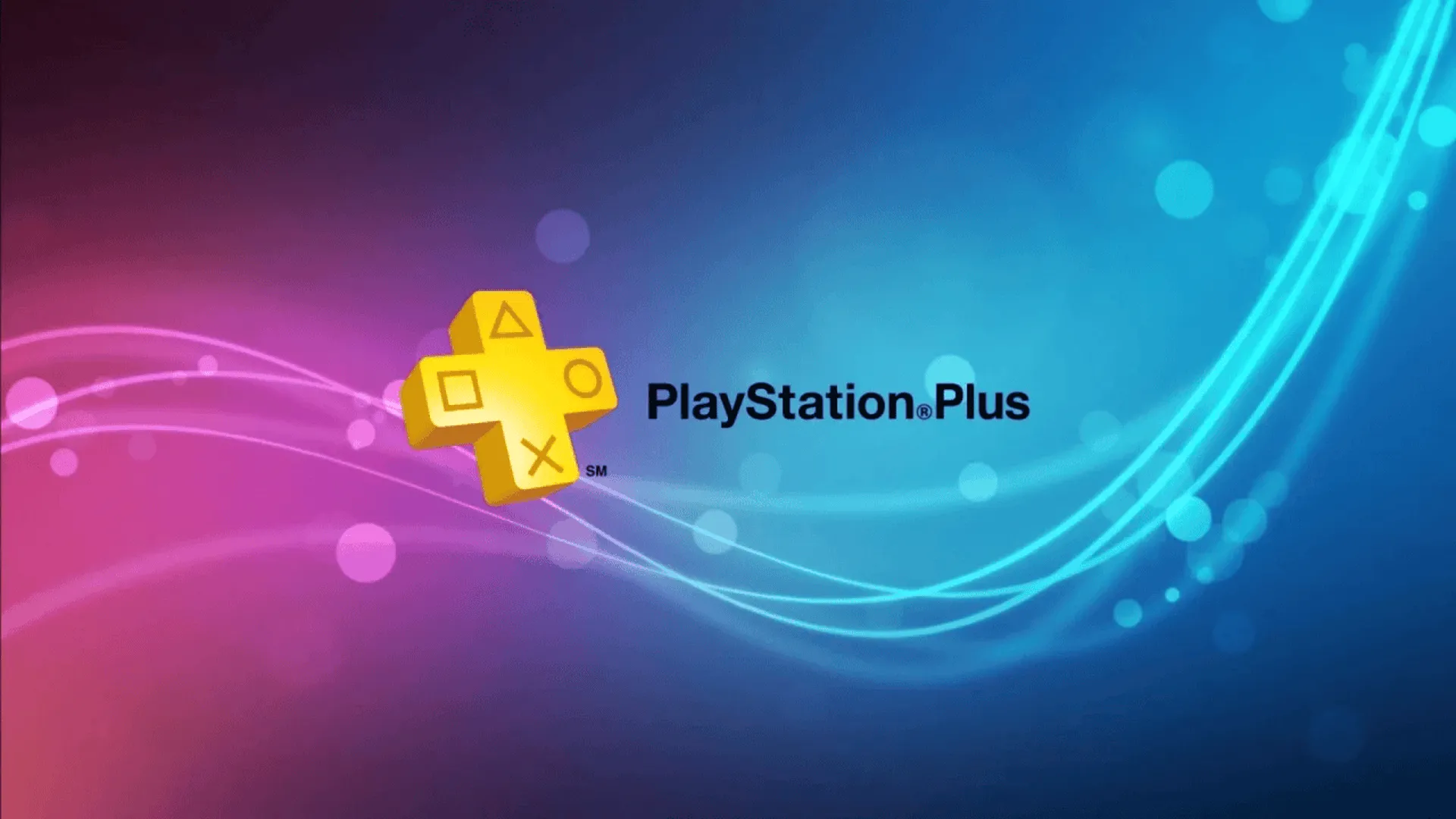 Thẻ logo PlayStation Plus với nền màu xanh dương cách điệu