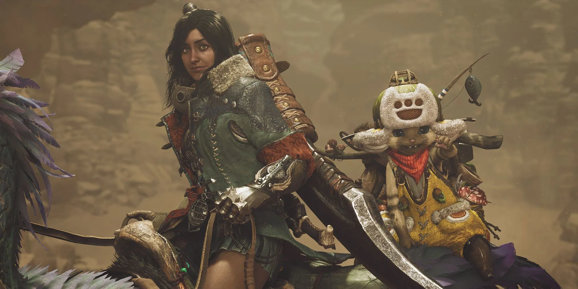 Thợ săn trong Monster Hunter Wilds đối mặt với quái vật khổng lồ