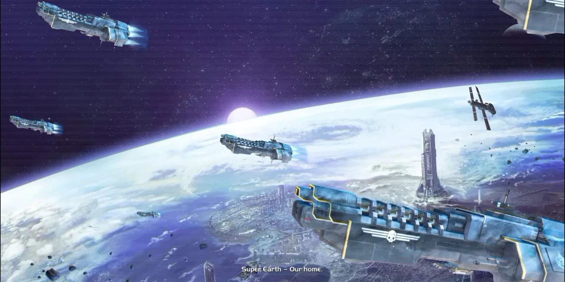 Toàn cảnh Siêu Trái Đất (Super Earth) hùng vĩ nhìn từ không gian trong Helldivers