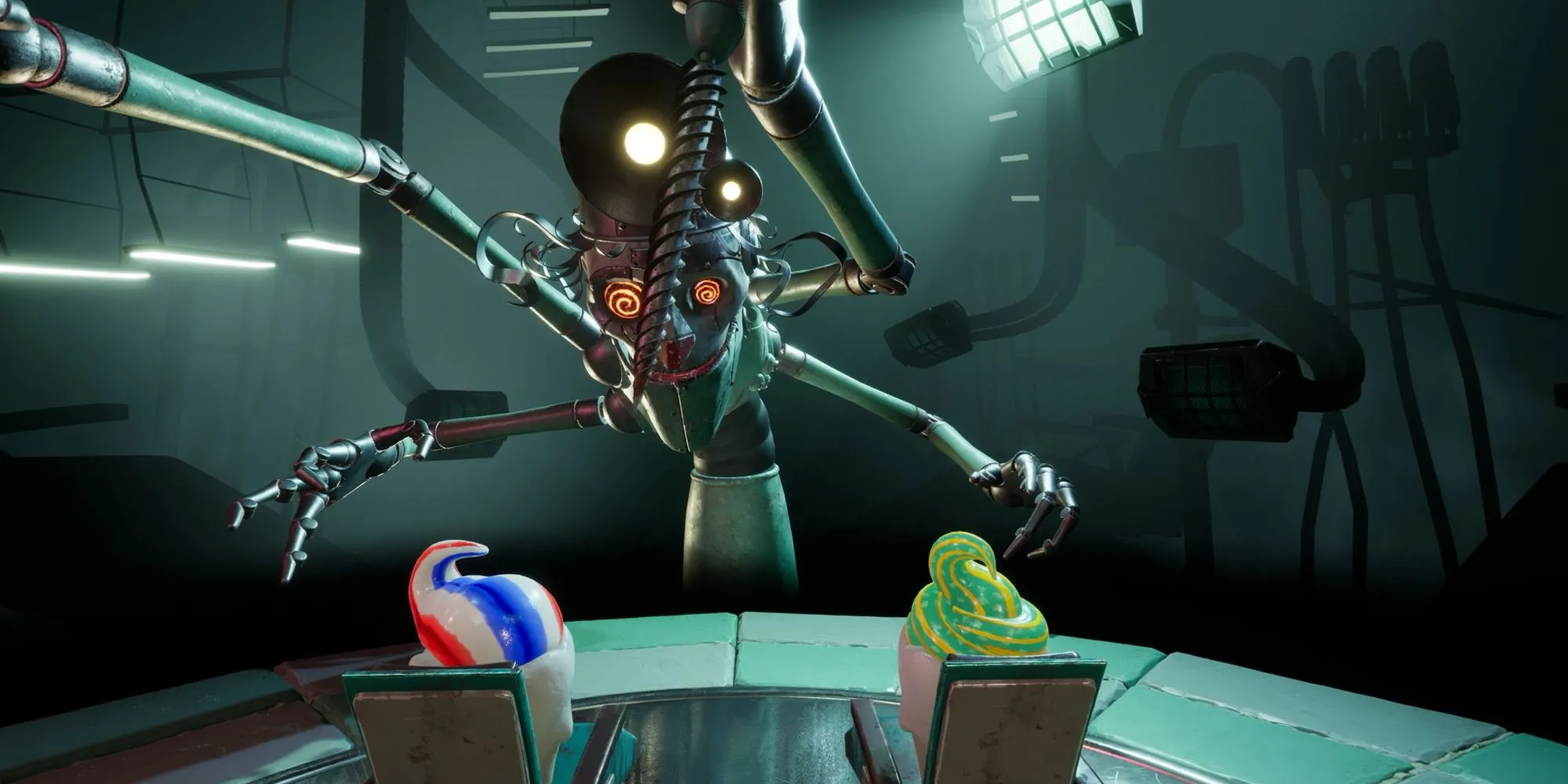 Trùm The Dentist trong Split Fiction với hình dạng robot nha sĩ đáng sợ