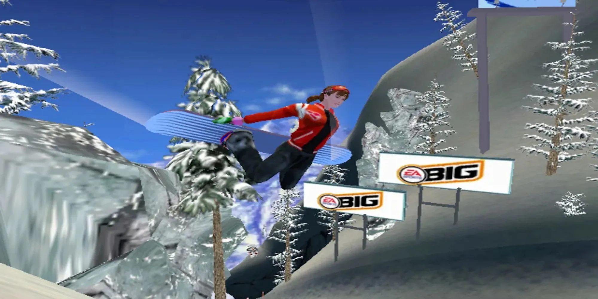Vận động viên thực hiện kỹ thuật trượt tuyết đỉnh cao trong game SSX Tricky