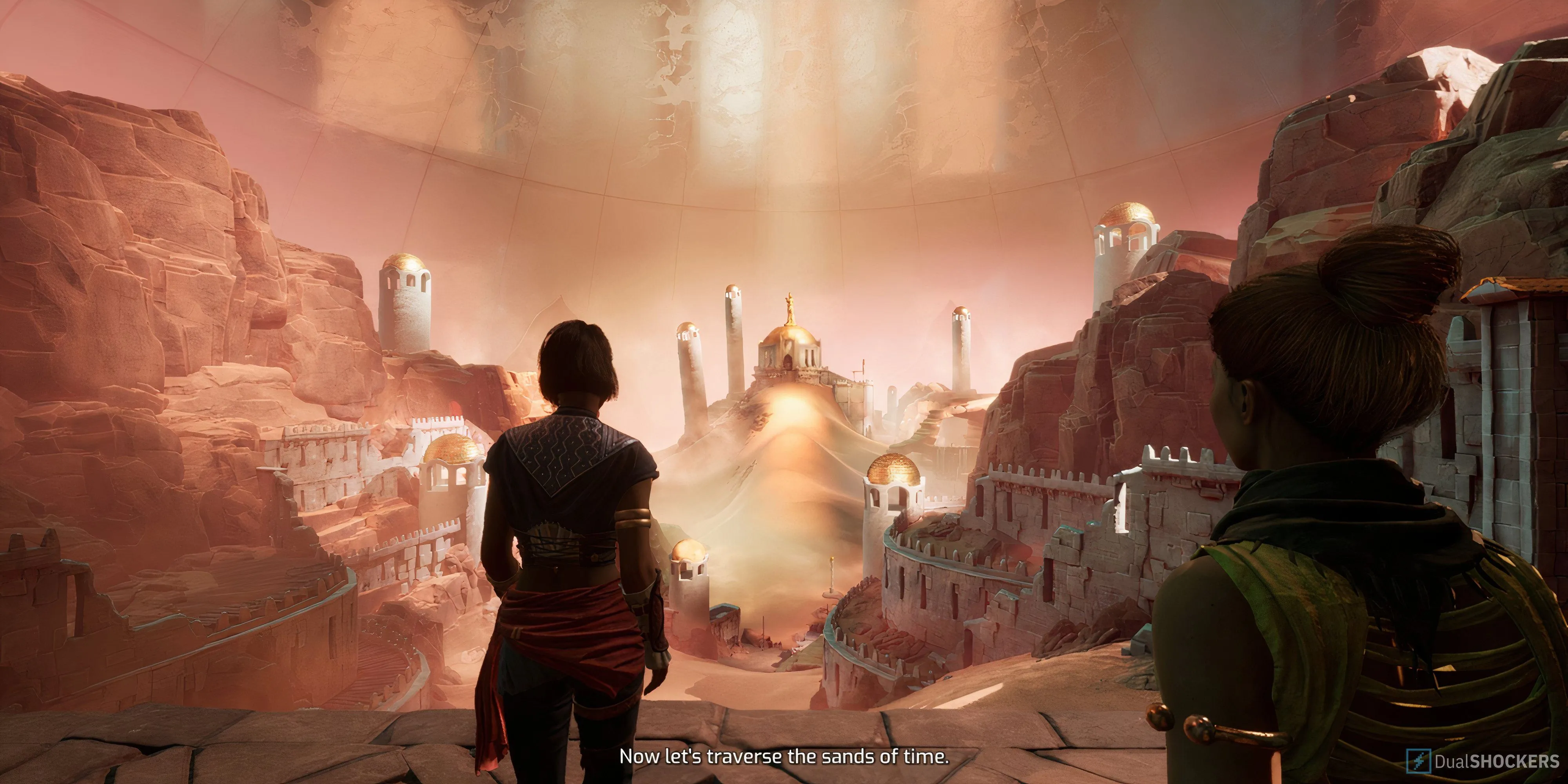 Zoe và Mio trong bối cảnh sa mạc gợi nhớ Prince of Persia Sands of Time của Split Fiction