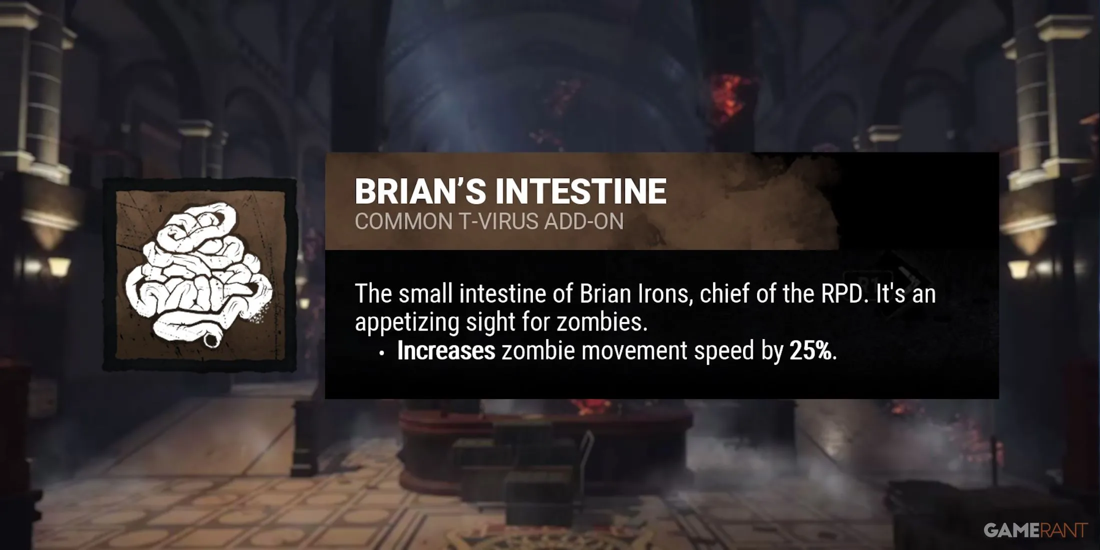 Add-On Brian's Intestines của Nemesis, tăng tốc độ Zombie trong Dead by Daylight.