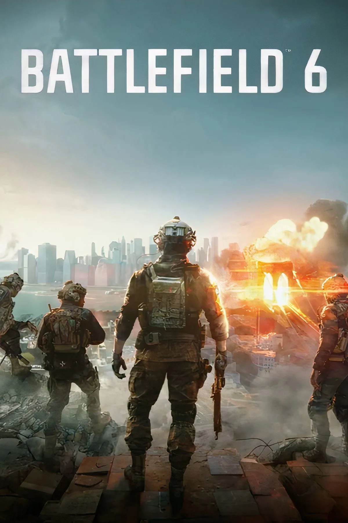 Ảnh bìa chính thức của Battlefield 6, thể hiện quy mô cuộc chiến toàn cầu