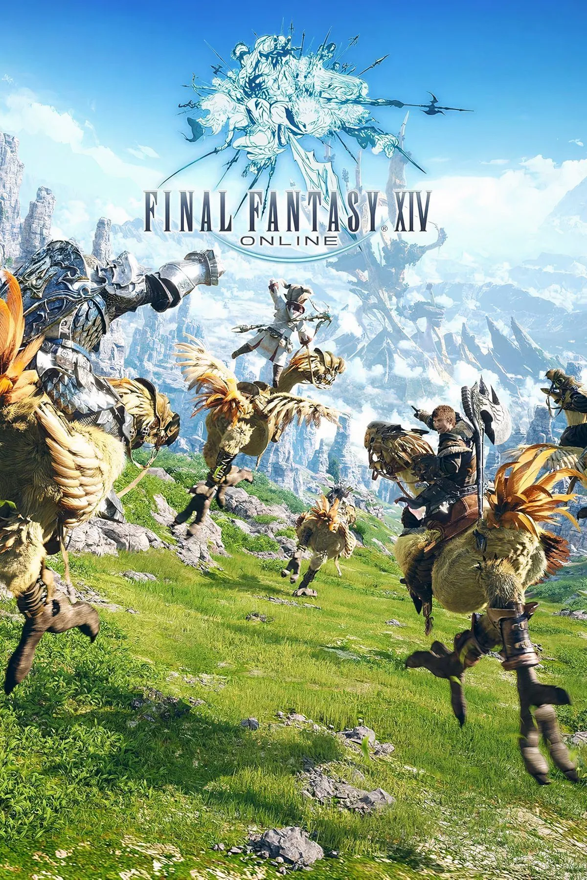Ảnh bìa chính thức của Final Fantasy XIV, tựa game MMORPG nổi tiếng toàn cầu.