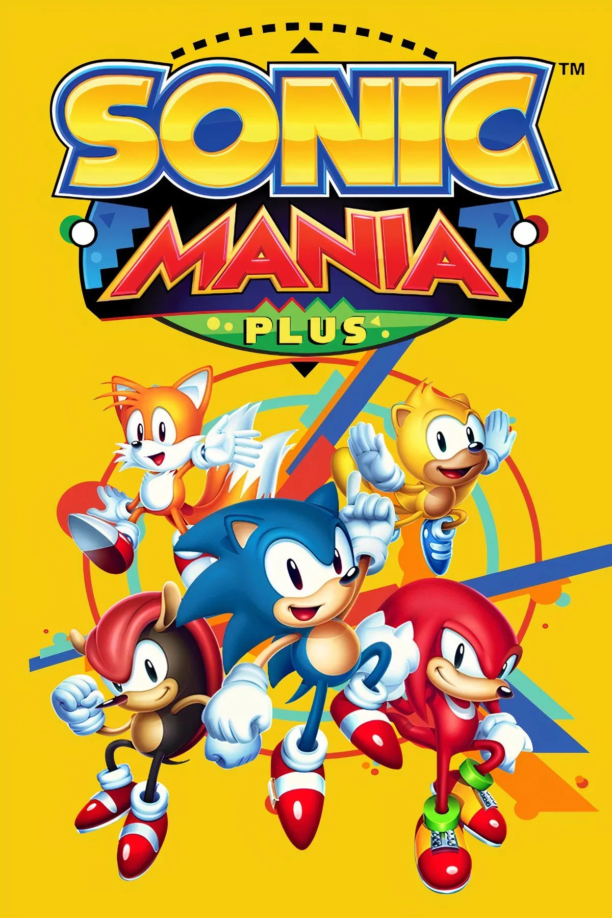Ảnh bìa Sonic Mania Plus, thể hiện phong cách đồ họa pixel cổ điển