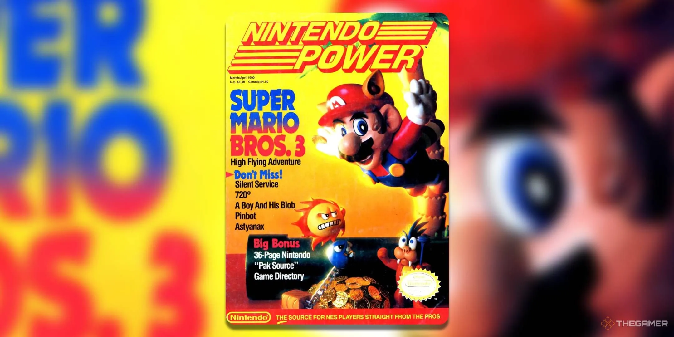 Ảnh bìa tạp chí Nintendo Power số 11, với tựa game Super Mario Bros 3 huyền thoại trên hệ máy NES