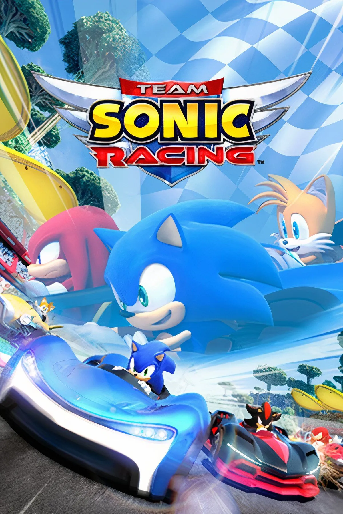 Ba nhân vật Sonic, Tails, và Knuckles trong Team Sonic Racing sẵn sàng vào cuộc đua tốc độ trên Nintendo Switch 2