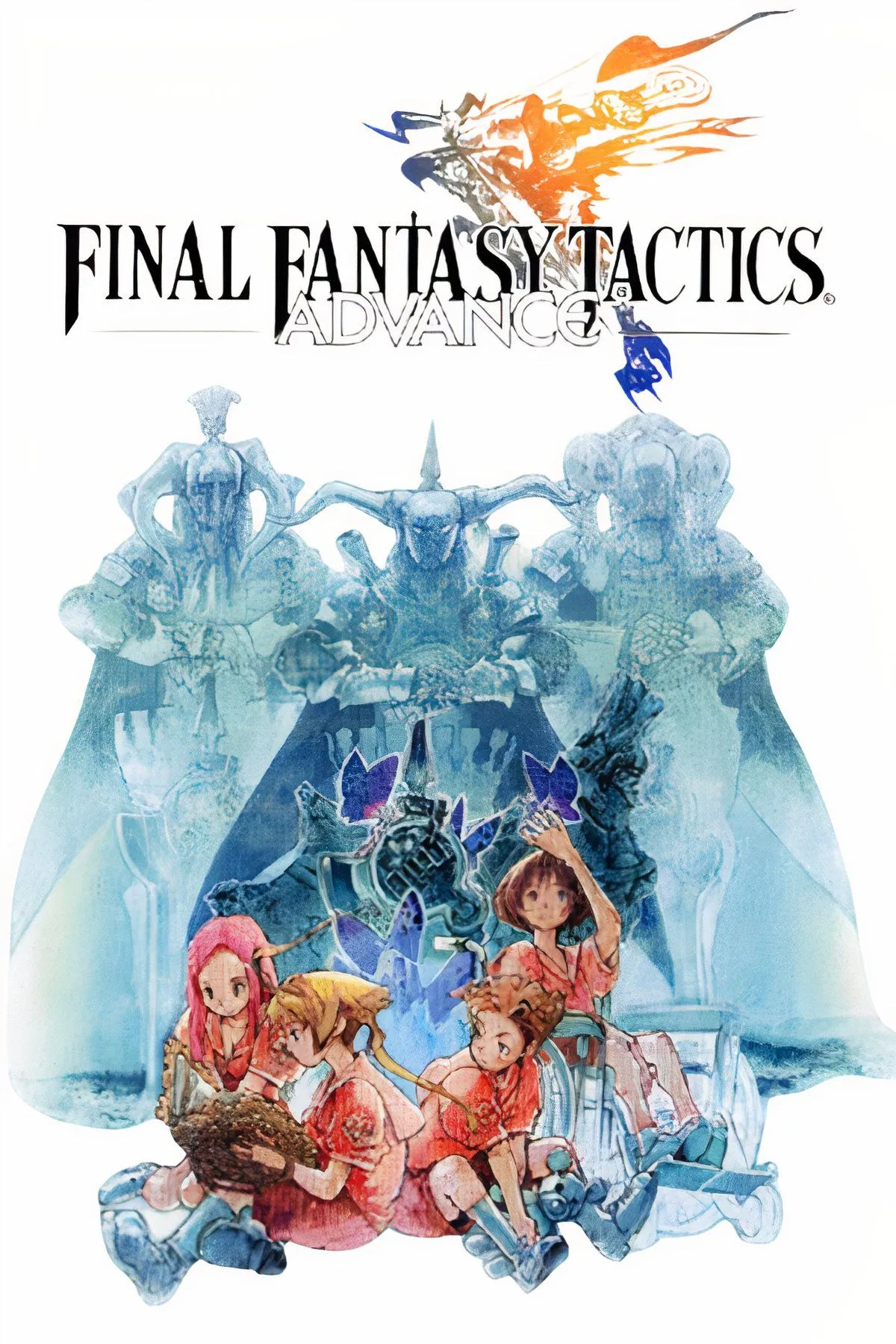 Bìa game Final Fantasy Tactics Advance, giới thiệu thế giới Ivalice và phong cách đồ họa đặc trưng của game RPG chiến thuật.