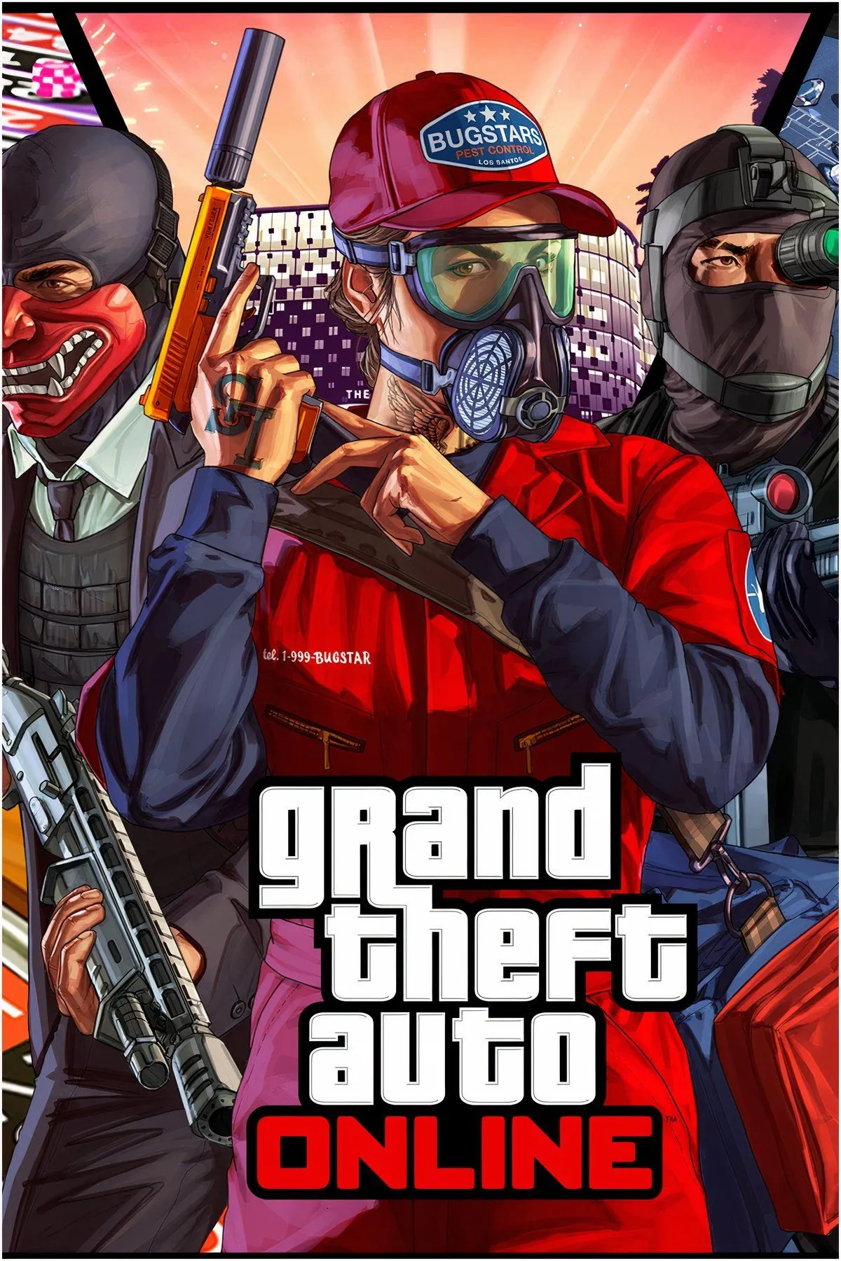 Bìa trò chơi Grand Theft Auto Online, biểu tượng của một thế giới mở đầy hành động.