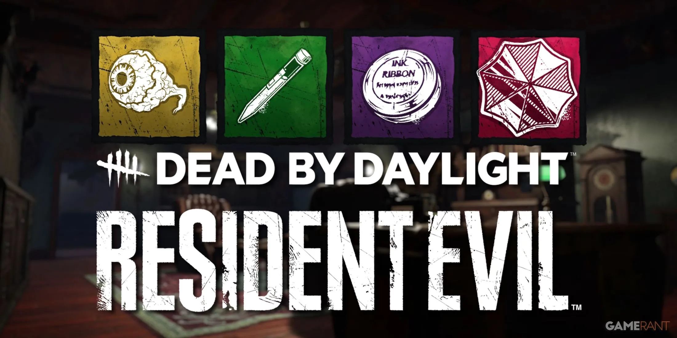 Biểu tượng Resident Evil và Dead by Daylight, minh họa cho các Add-On của Nemesis.