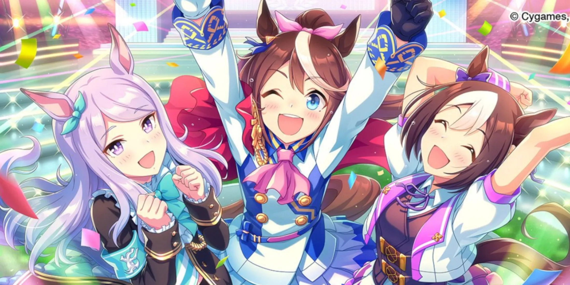 Các cô gái ngựa Umamusume với tinh thần lạc quan, thể hiện nét đặc trưng của game.