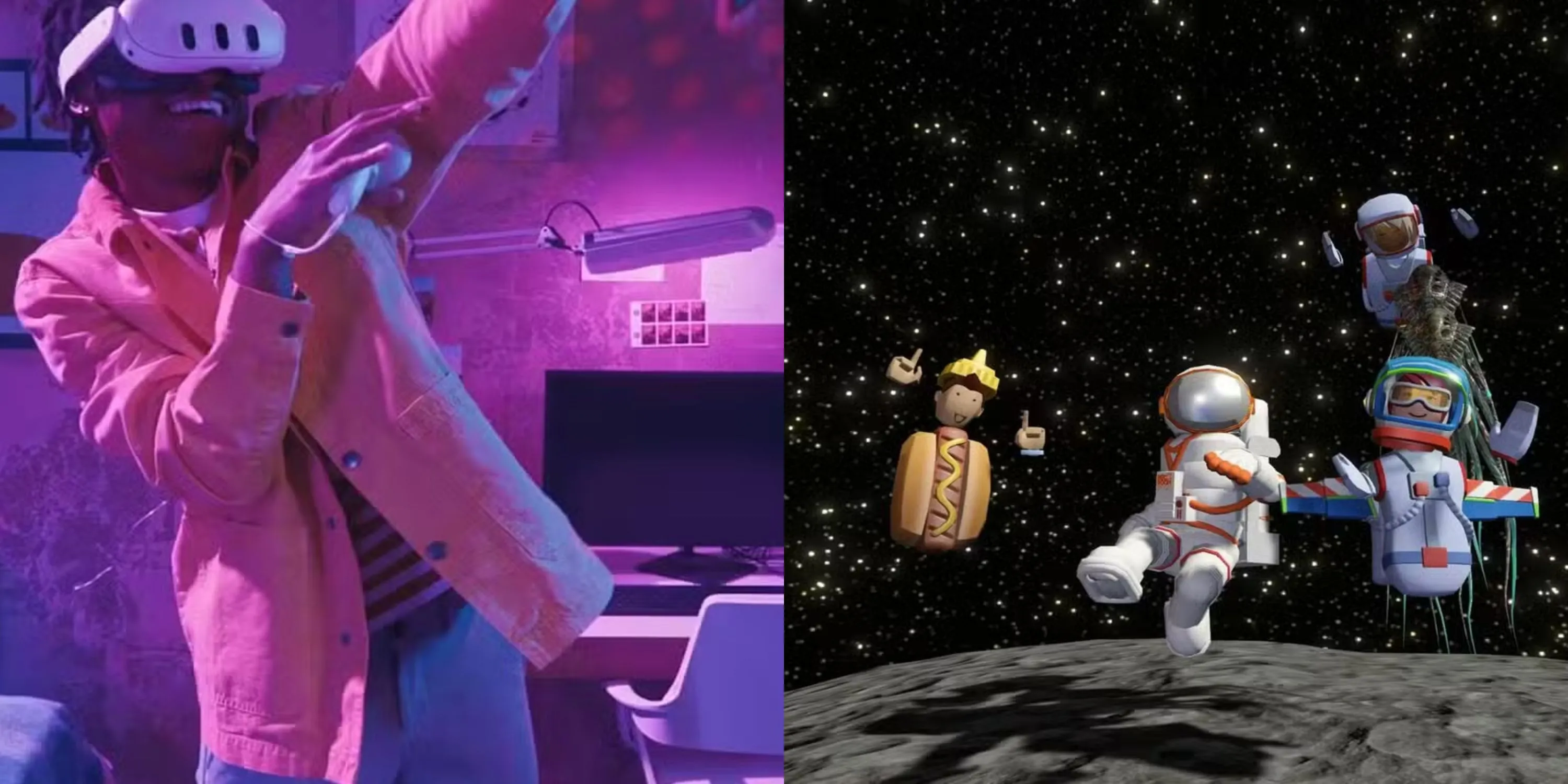 Các tựa game VR phổ biến như Just Dance VR và Rec Room trên Meta Store