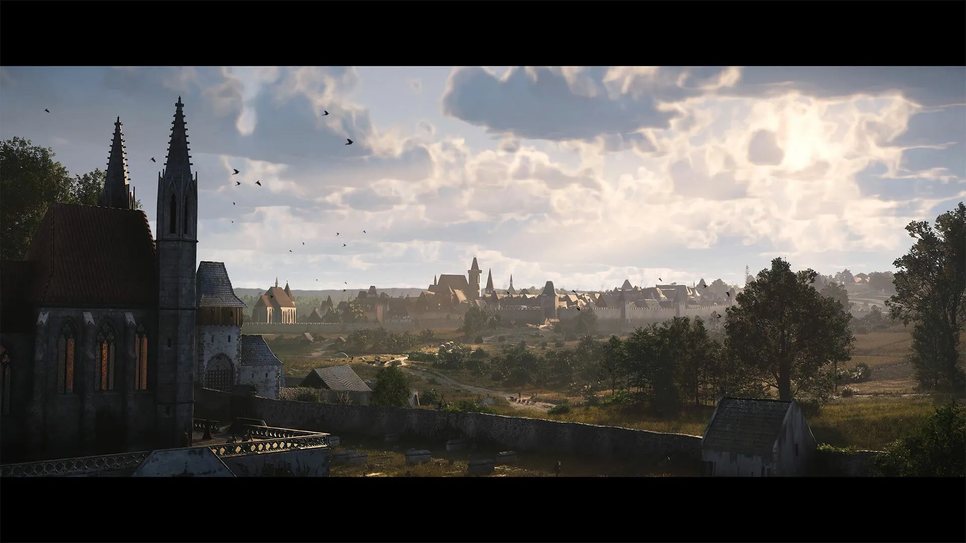 Cảnh một khu chợ sầm uất trong Kingdom Come: Deliverance 2, tái hiện chân thực cuộc sống thời trung cổ với nhiều NPC.