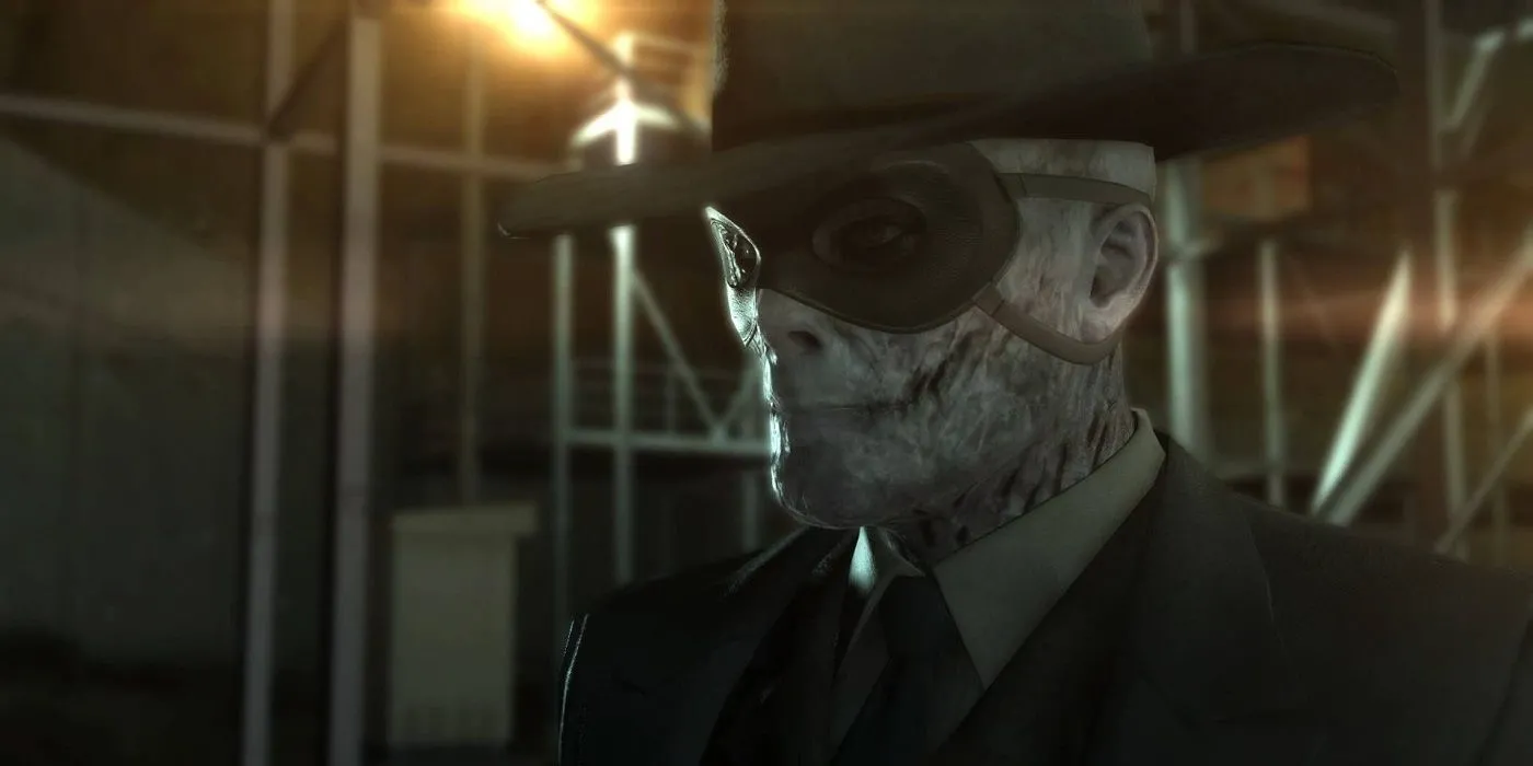 Chân dung Skull Face, một trong những nhân vật phản diện nổi bật trong Metal Gear Solid V với tên gọi mang tính gợi hình.