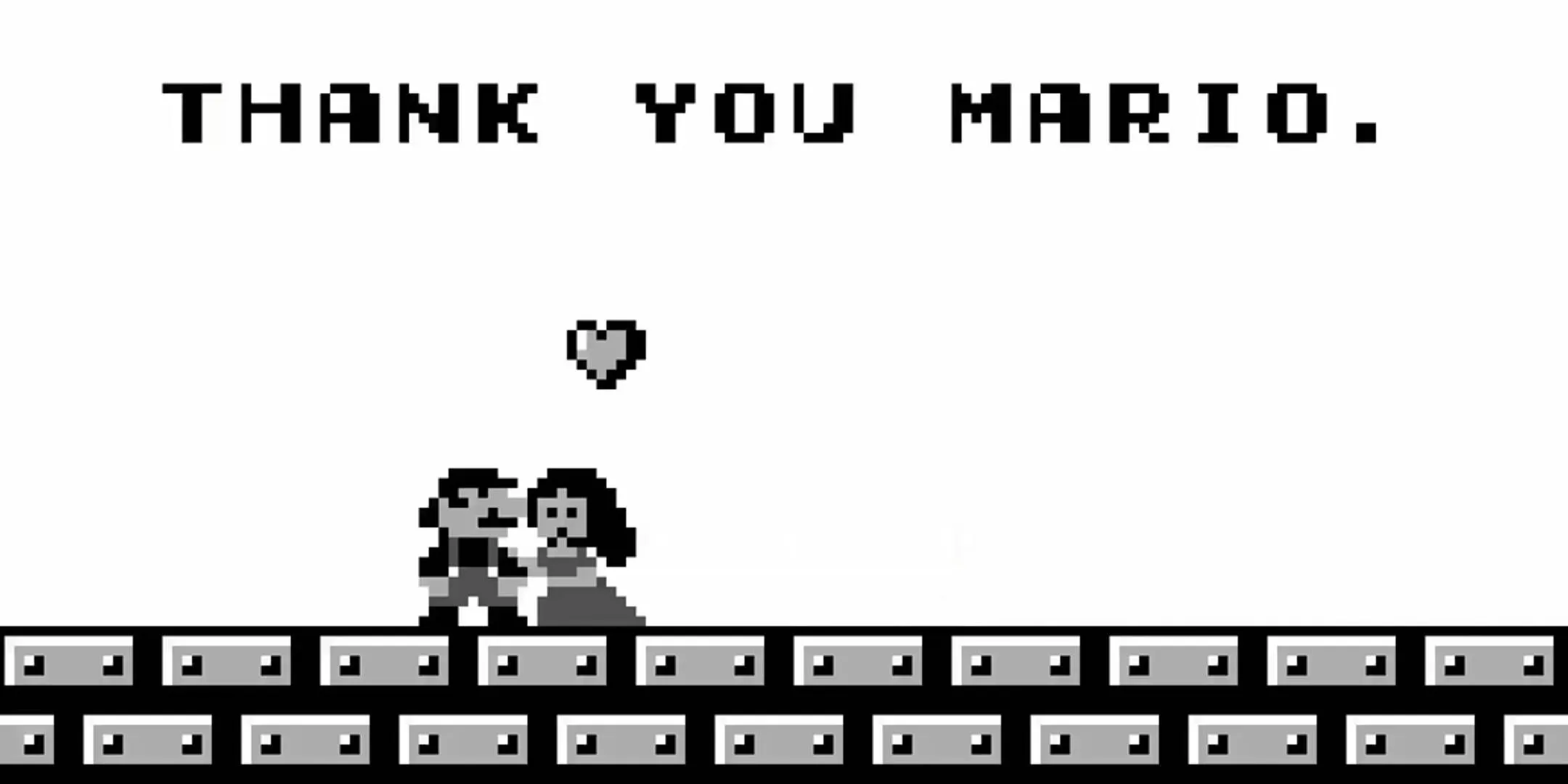 Công chúa Daisy cảm ơn Mario sau khi được giải cứu trong Super Mario Land trên Game Boy