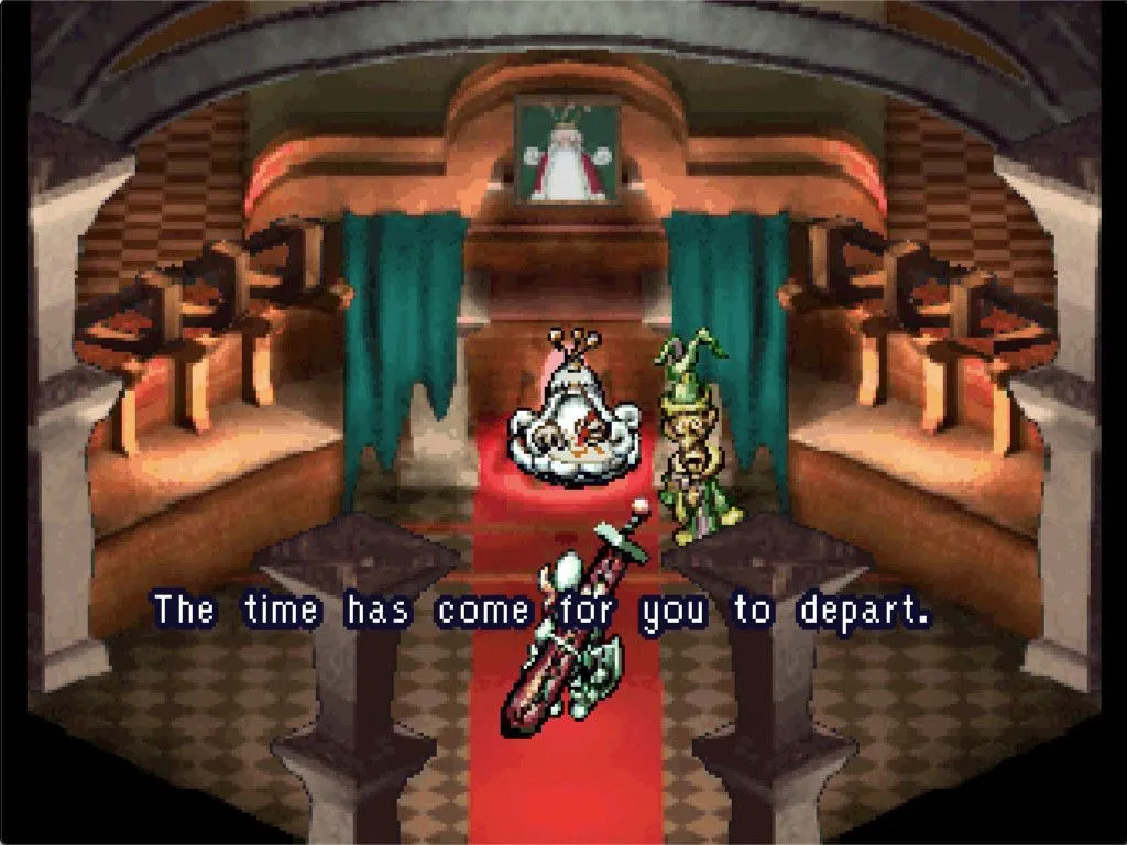 Giao diện độc đáo của Moon: Remix RPG Adventure với phong cách nghệ thuật pixel art và yếu tố môi trường huyền ảo.
