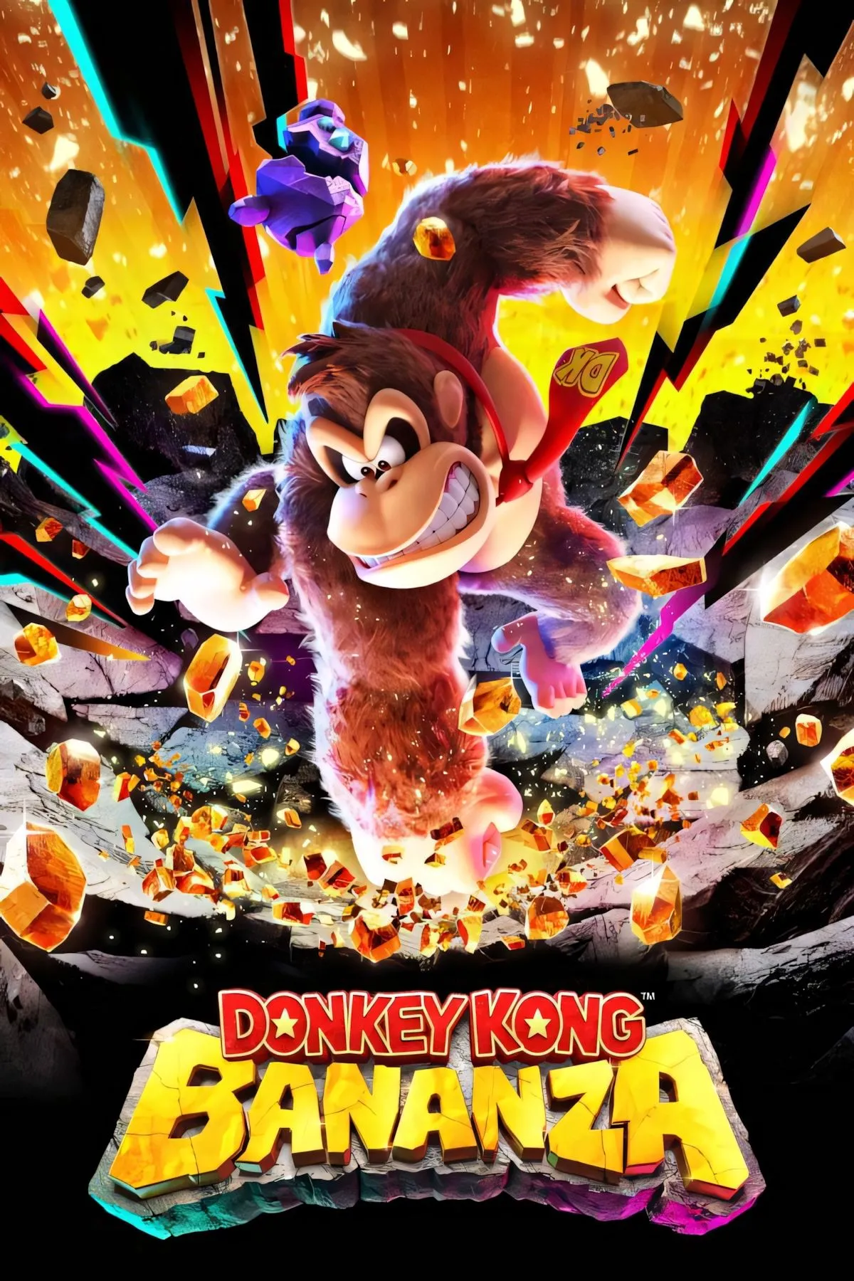 Hình ảnh chủ đạo của game Donkey Kong Bananza, minh họa phong cách đồ họa đặc trưng