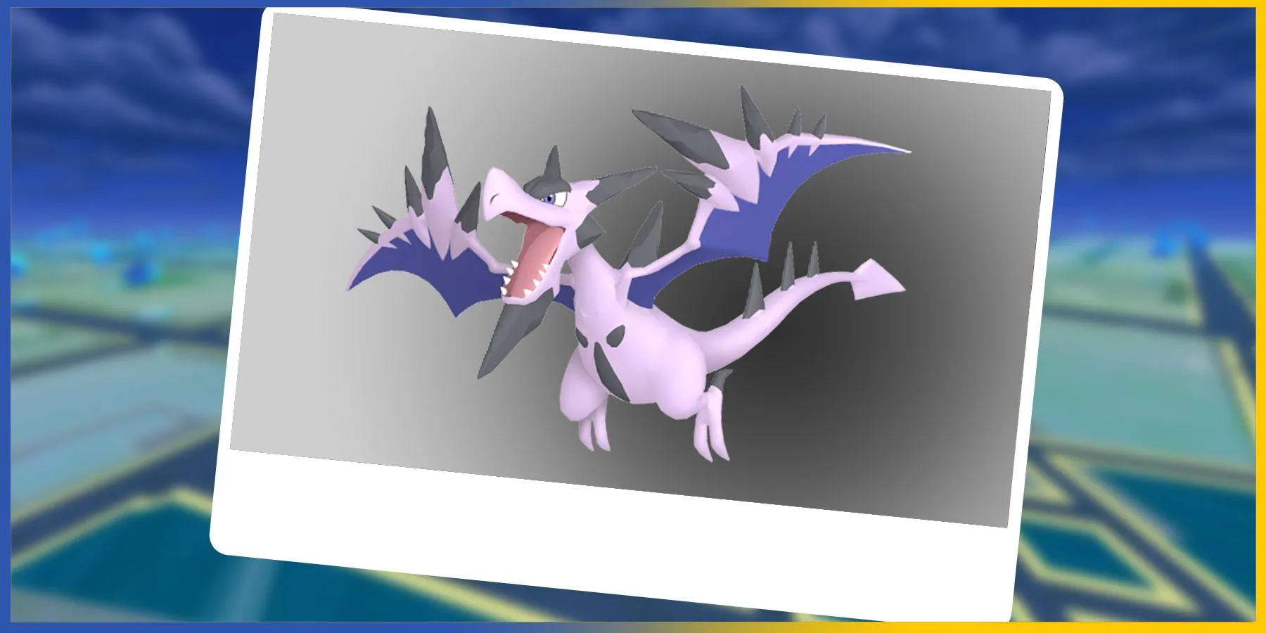 Hình ảnh Mega Aerodactyl phiên bản Shiny trong Pokémon GO, minh họa phần thưởng tiềm năng sau khi đánh bại Raid